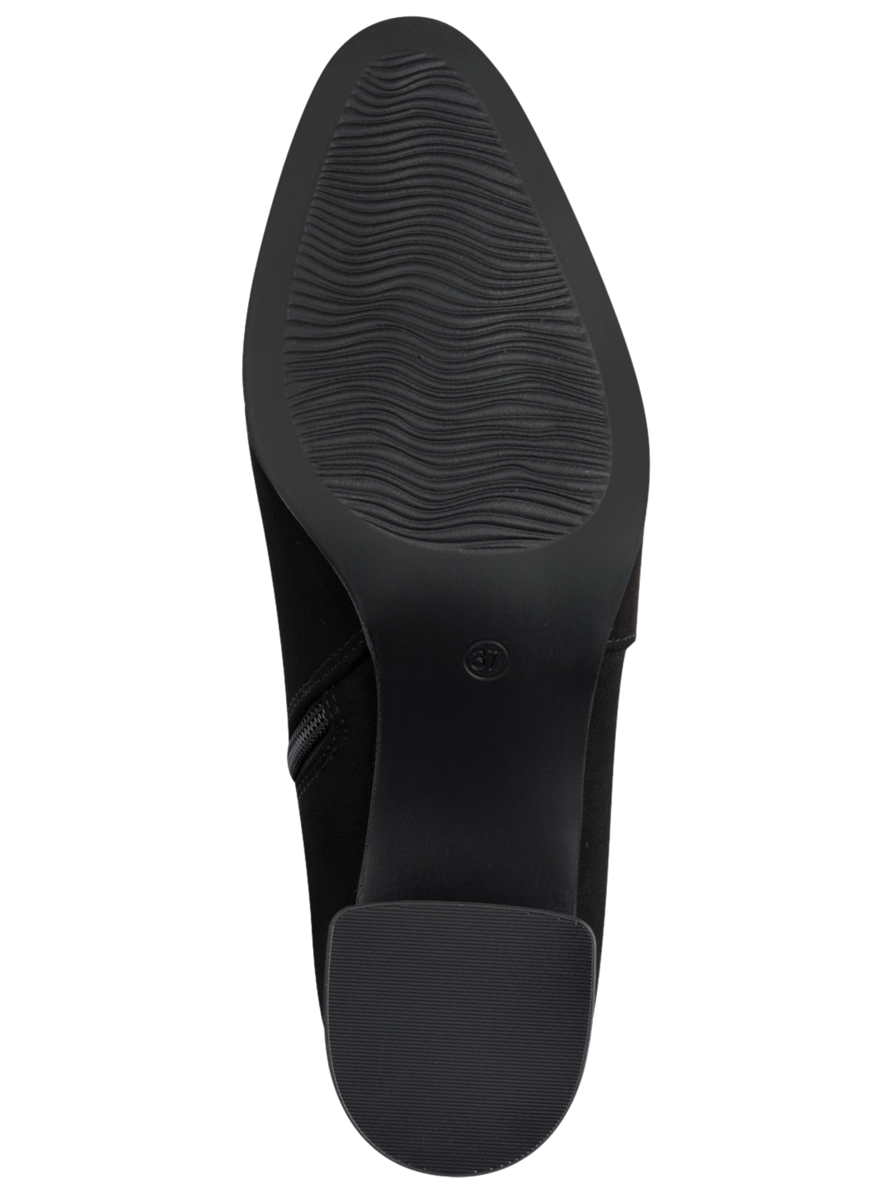Marco Tozzi 25364 001 Black Boot textile ankle boot with side zip fastening and 45mm block heel