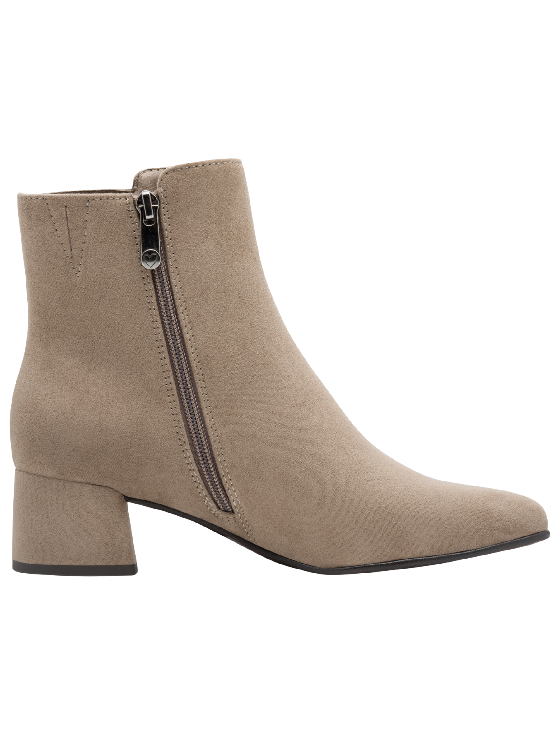Marco Tozzi 25364 270 Stone Boot textile ankle boot with side zip fastening and 45mm block heel