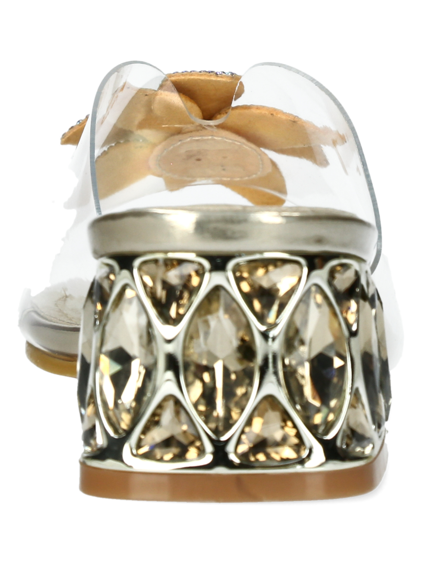 Misstyl Mily 20 Gold Shoes with clear upper and crystal embellishment.