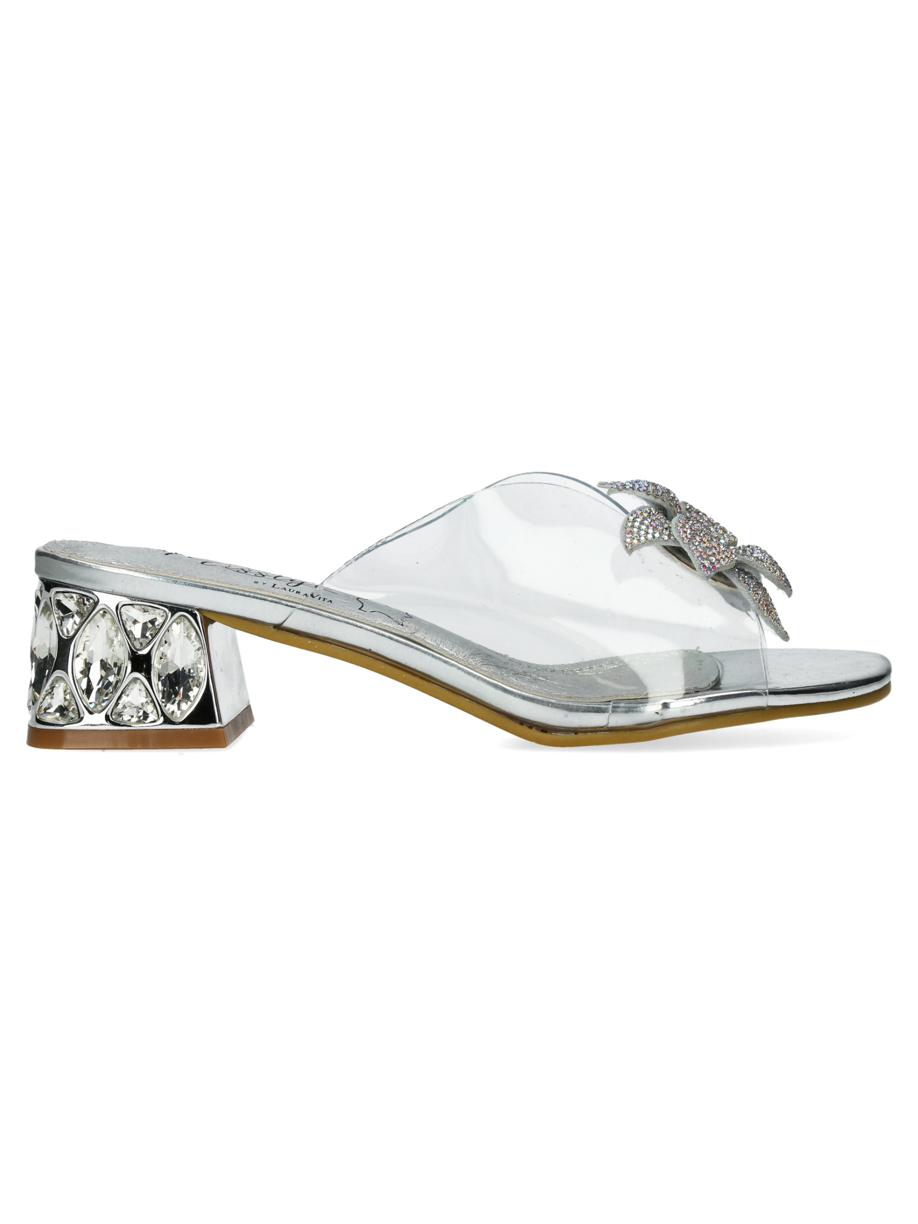 Misstyl Mily 20 Silver Shoes with clear upper and crystal embellishment.