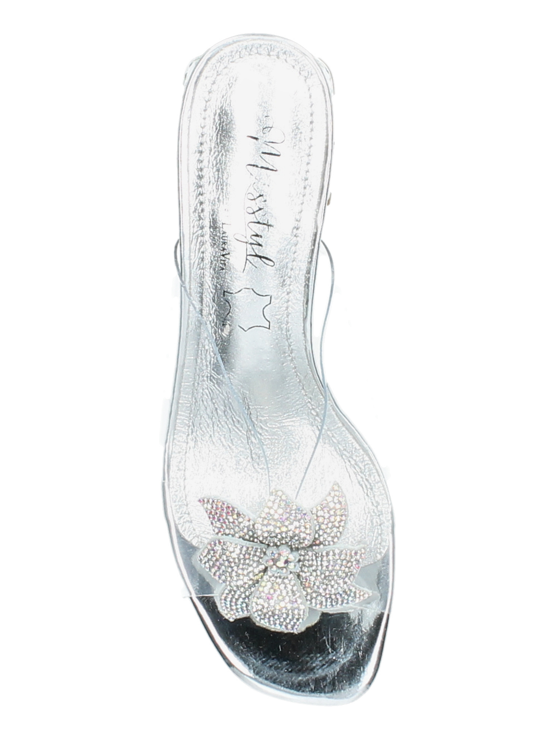 Misstyl Mily 20 Silver Shoes with clear upper and crystal embellishment.