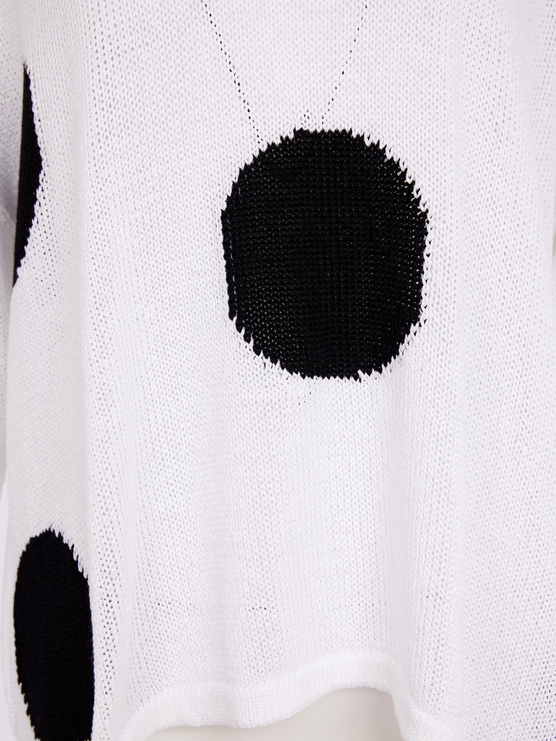 Naya NAS26 142 Soft Print Round Neck Organic Knit featuring lightweight organic cotton knit, round neckline and bold spot print design.