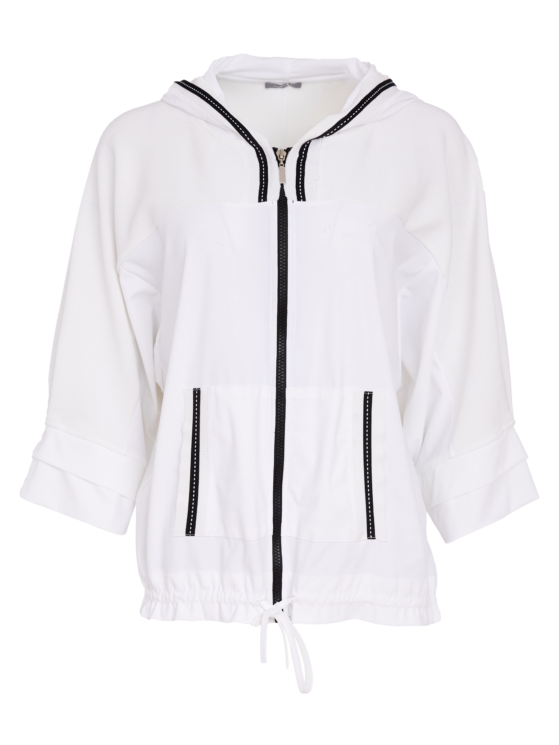 Naya NAS26 171 High Neck Zip Top featuring zip-front fastening, high neckline and contrast fabric detailing.