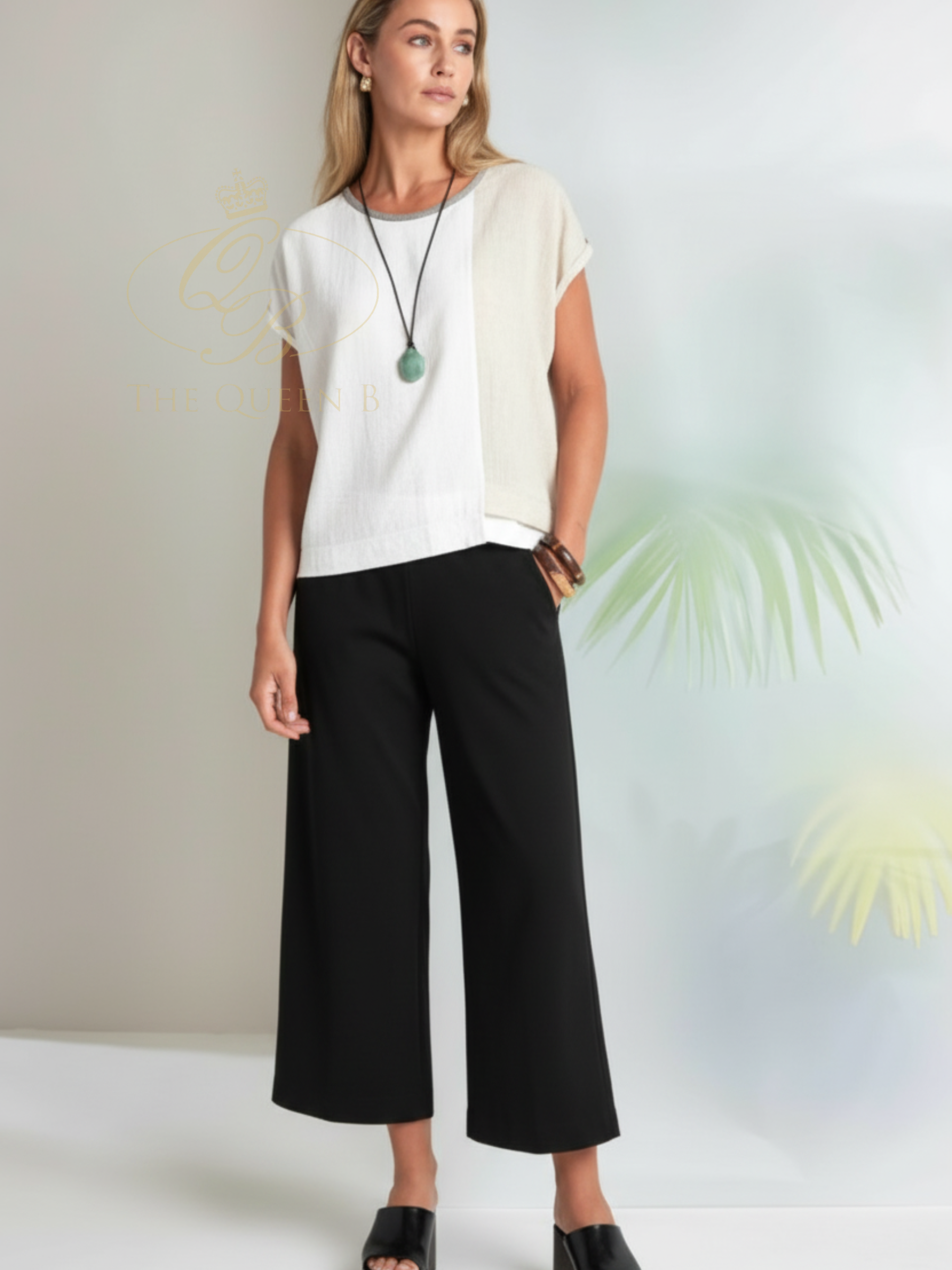 Naya NAS26 237 Wide Leg Soft Pull Up Trousers