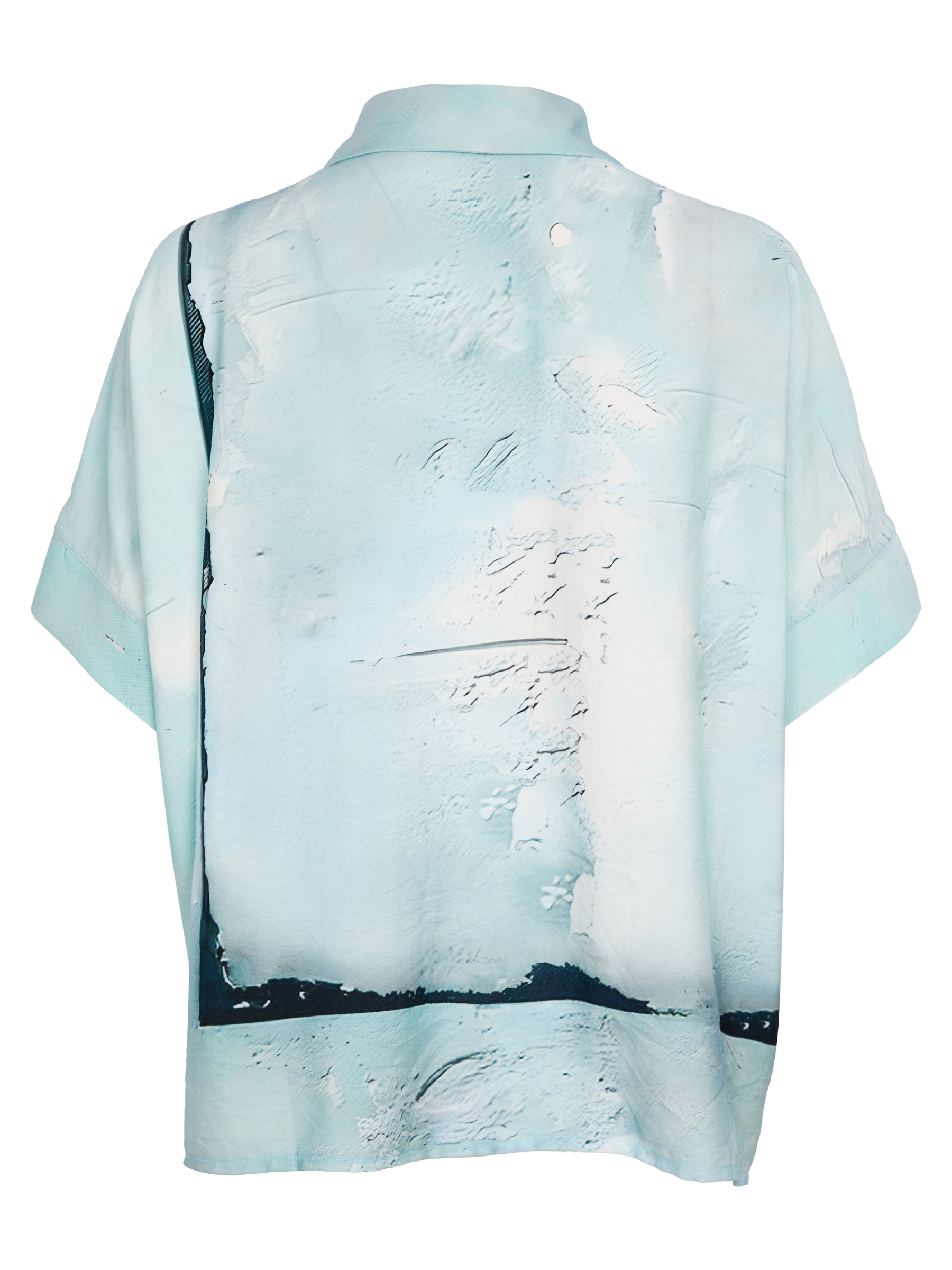 Naya NAS26 300 square shape faded print top with relaxed fit and contemporary silhouette.
