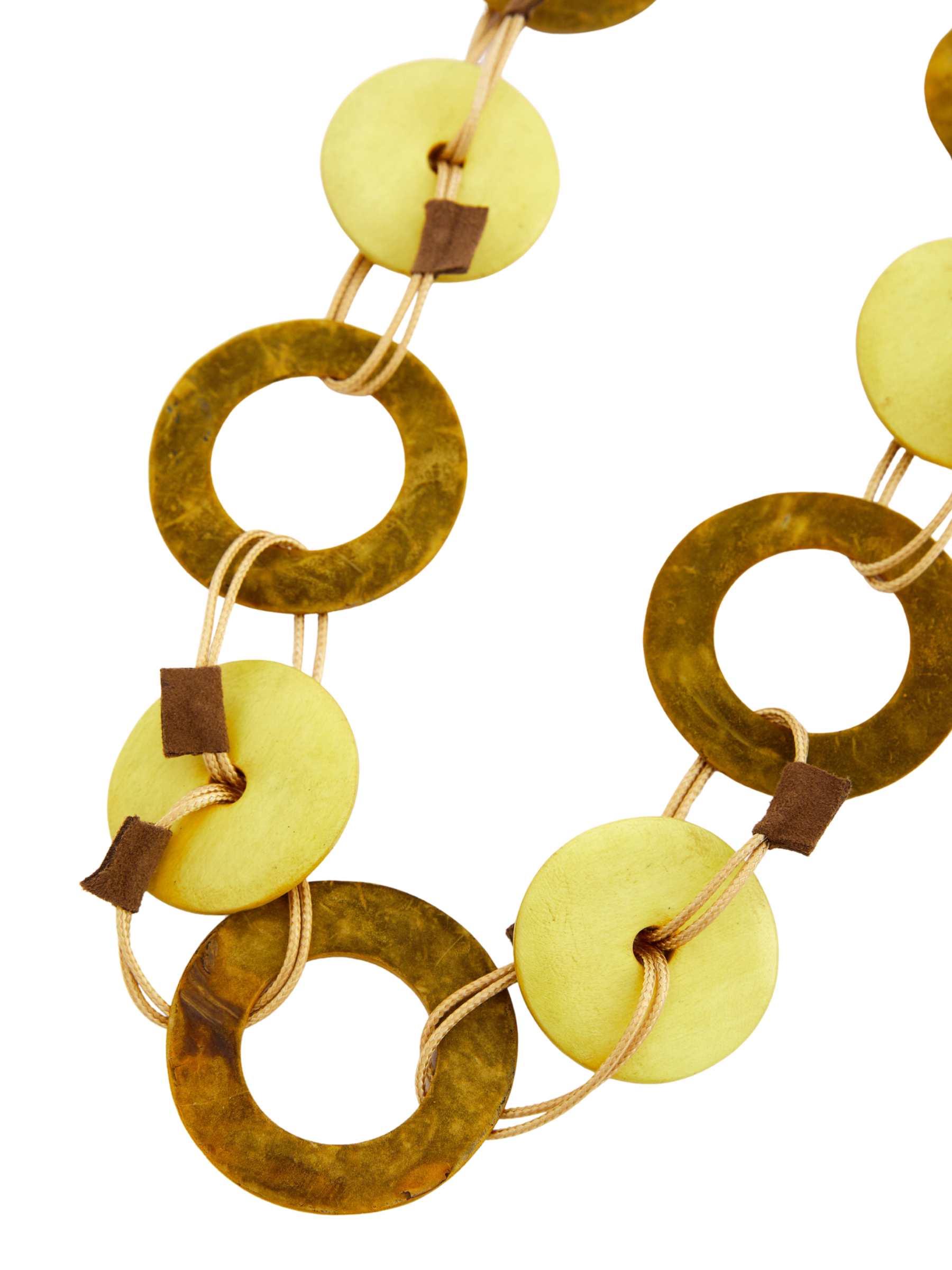 Naya NAS26 372 loop necklace with circular linked design and adjustable cord fastening.