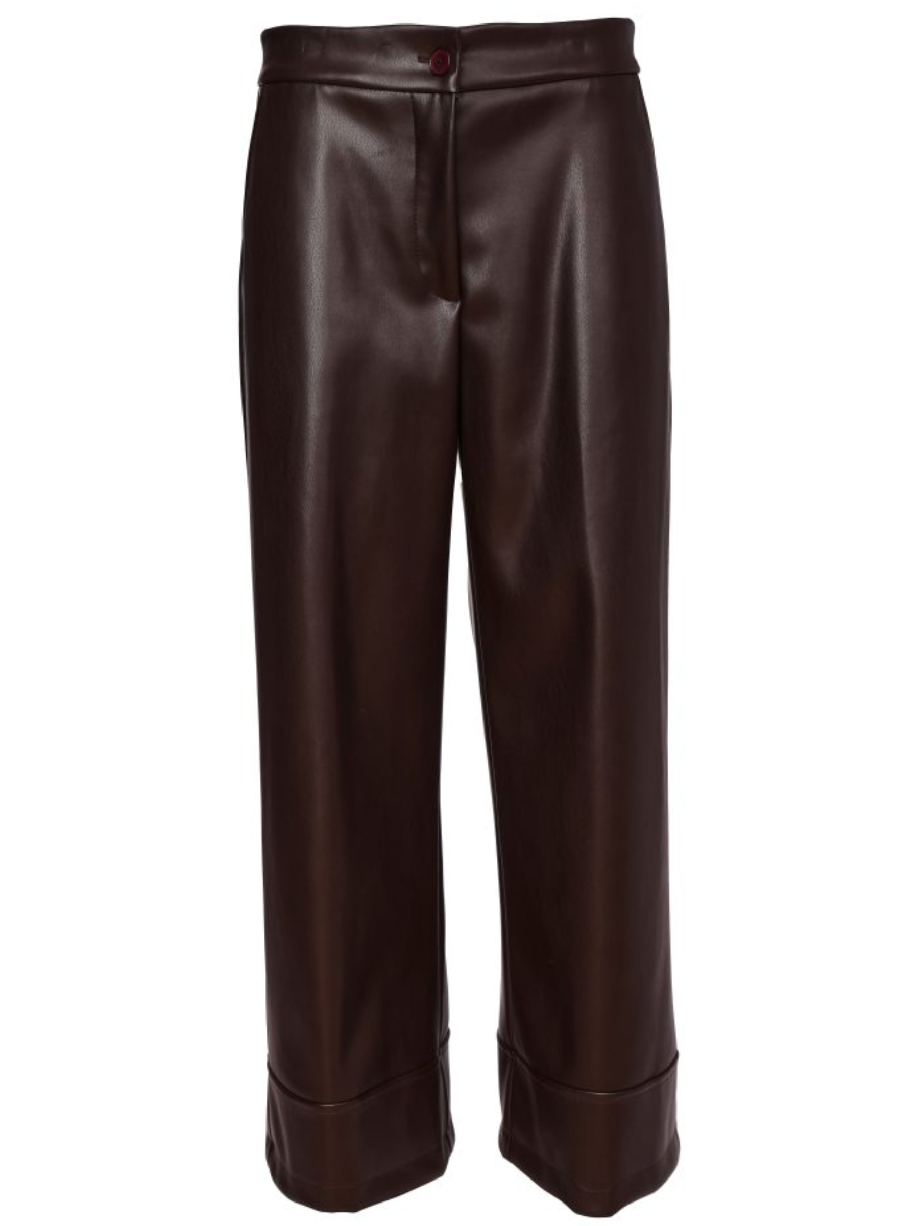 Naya NAW26 296 Leatherette Wide Leg Trouser with relaxed wide-leg silhouette and smooth leatherette finish