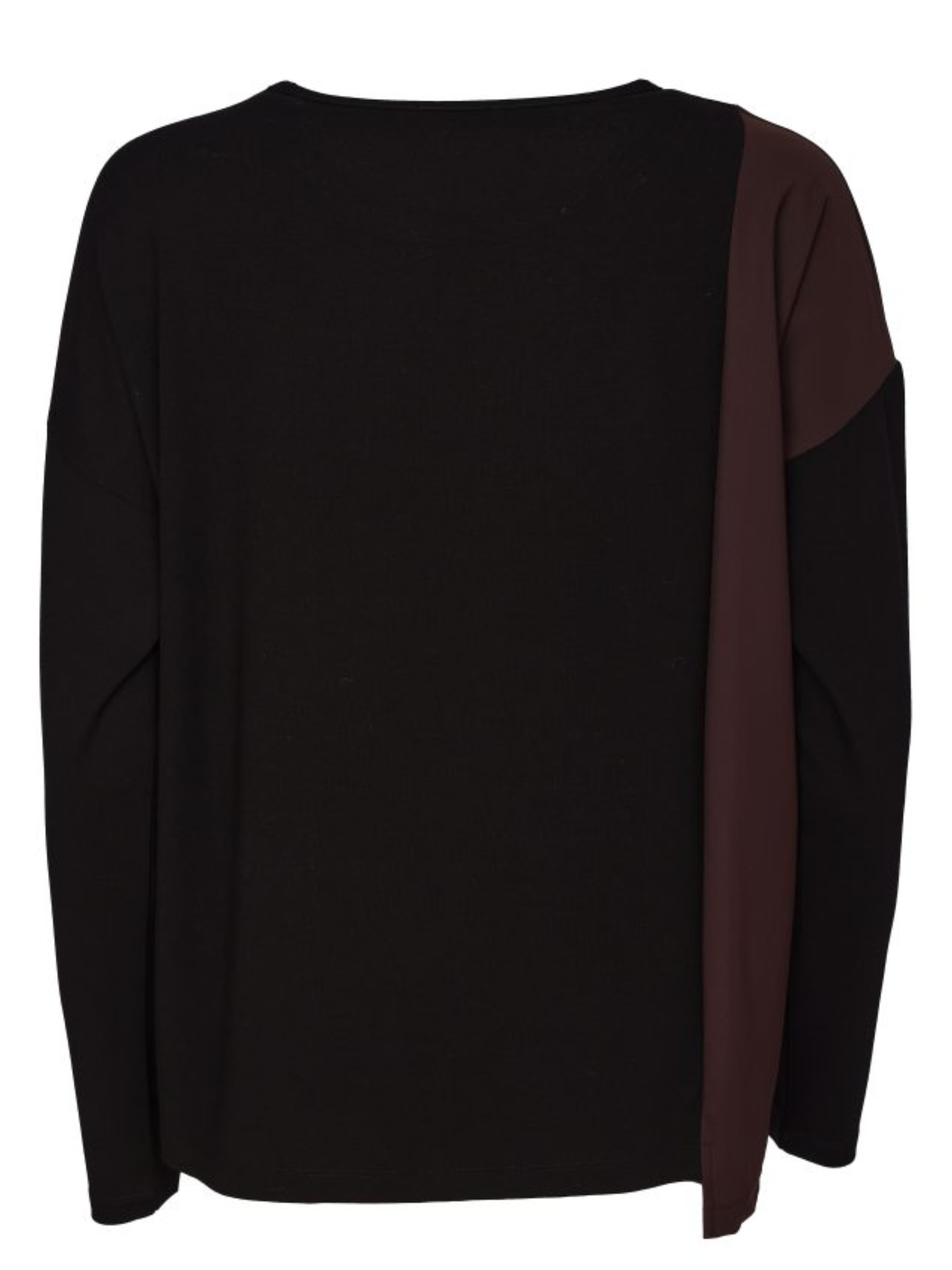 Naya NAW26 352 Round Neck Top with relaxed fit, round neckline, contrast side panel and zip pocket detail