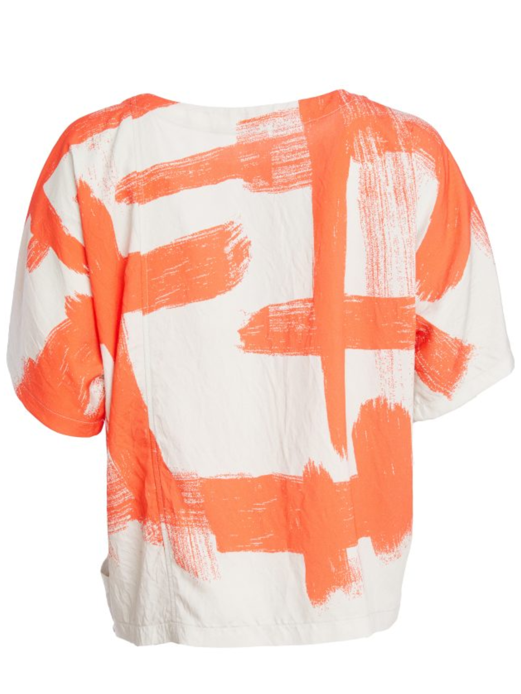 Naya NPA26 122 Round Neck Paintwork Print Square Top with round neckline, short sleeves and relaxed square shape