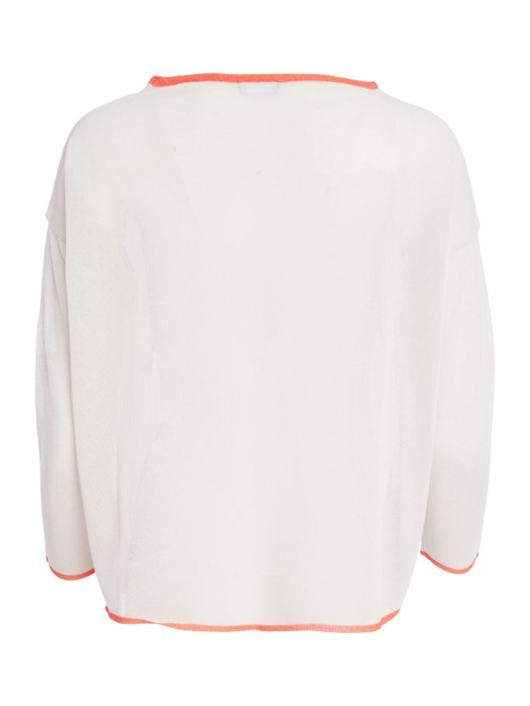 Naya NPA26 145 Round Neck Knit Top with round neckline, long sleeves, contrast trim and dipped hem