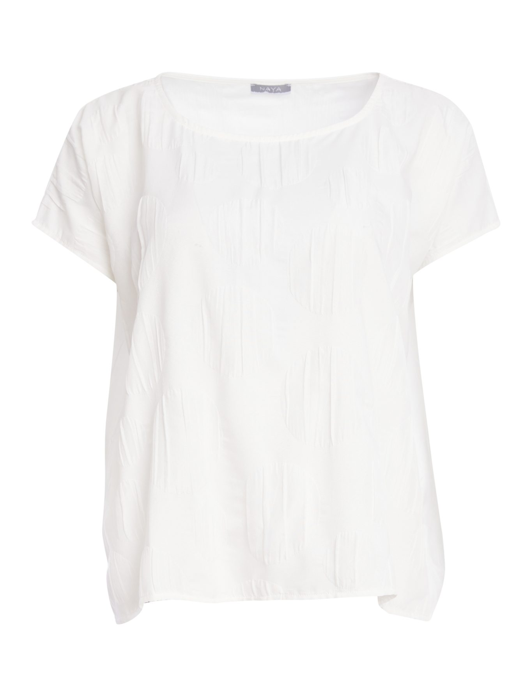 Naya NPA26 239 Round Neck Top with round neckline, short sleeves, relaxed fit and textured fabric detail