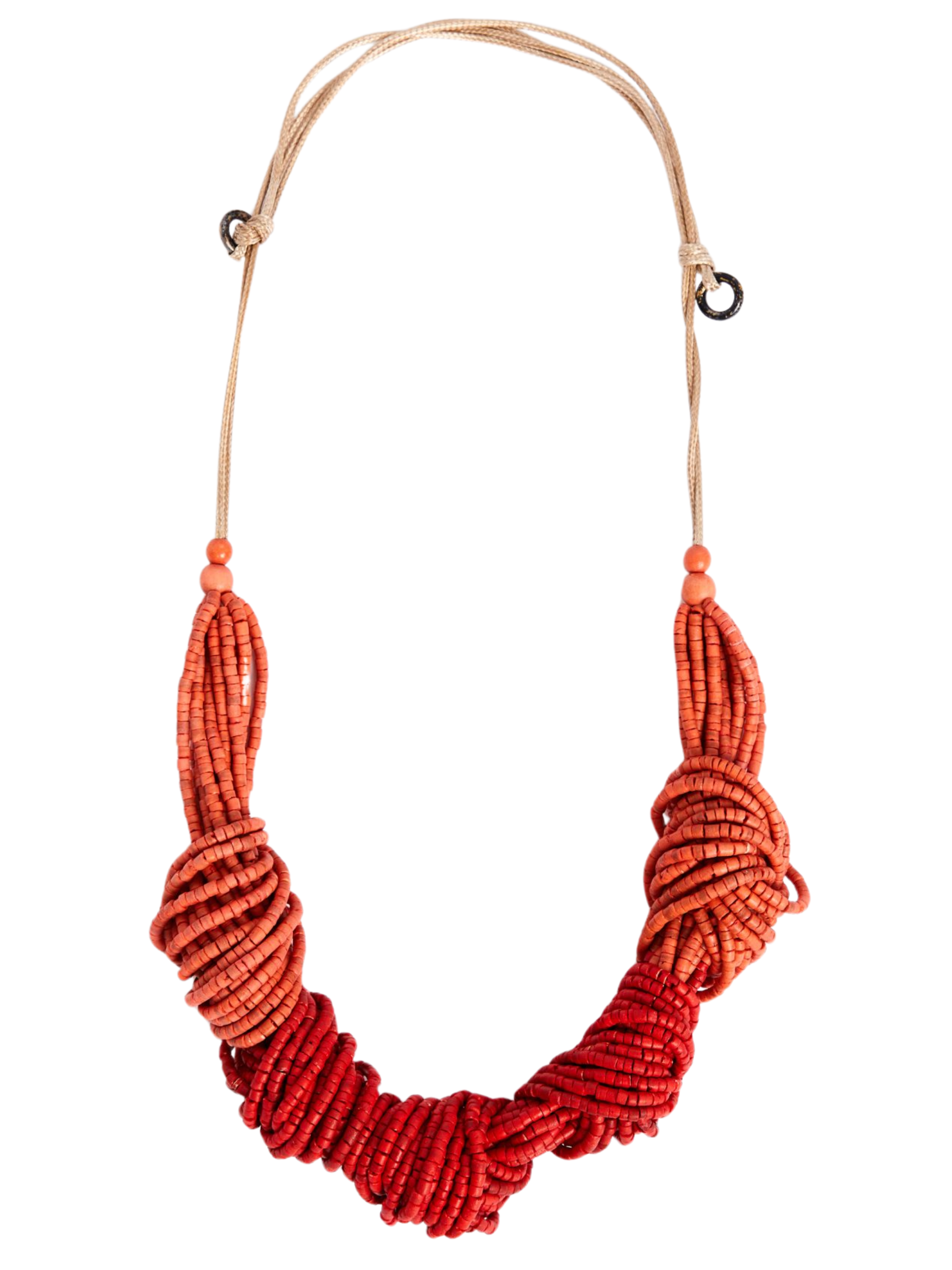 Naya NPA26 366 Beaded Knot Necklace with adjustable cord, multi-cord design and textured knot detail