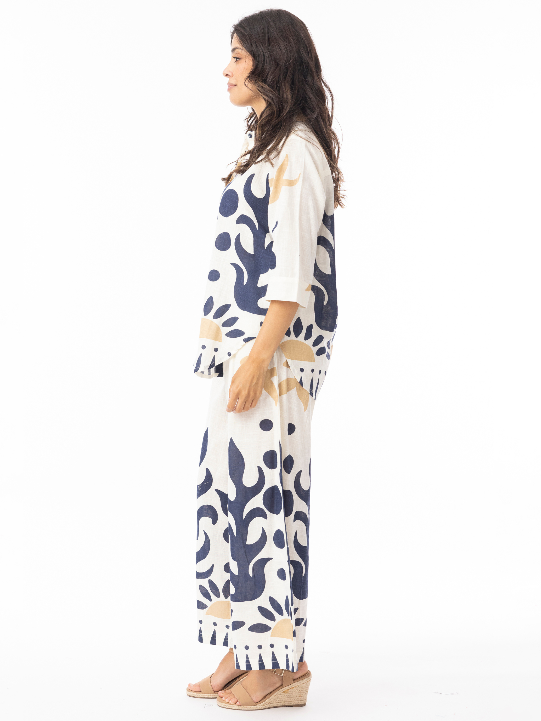 Orientique 4658 Nazca Pants wide-leg printed trousers with relaxed fit and bold graphic design.