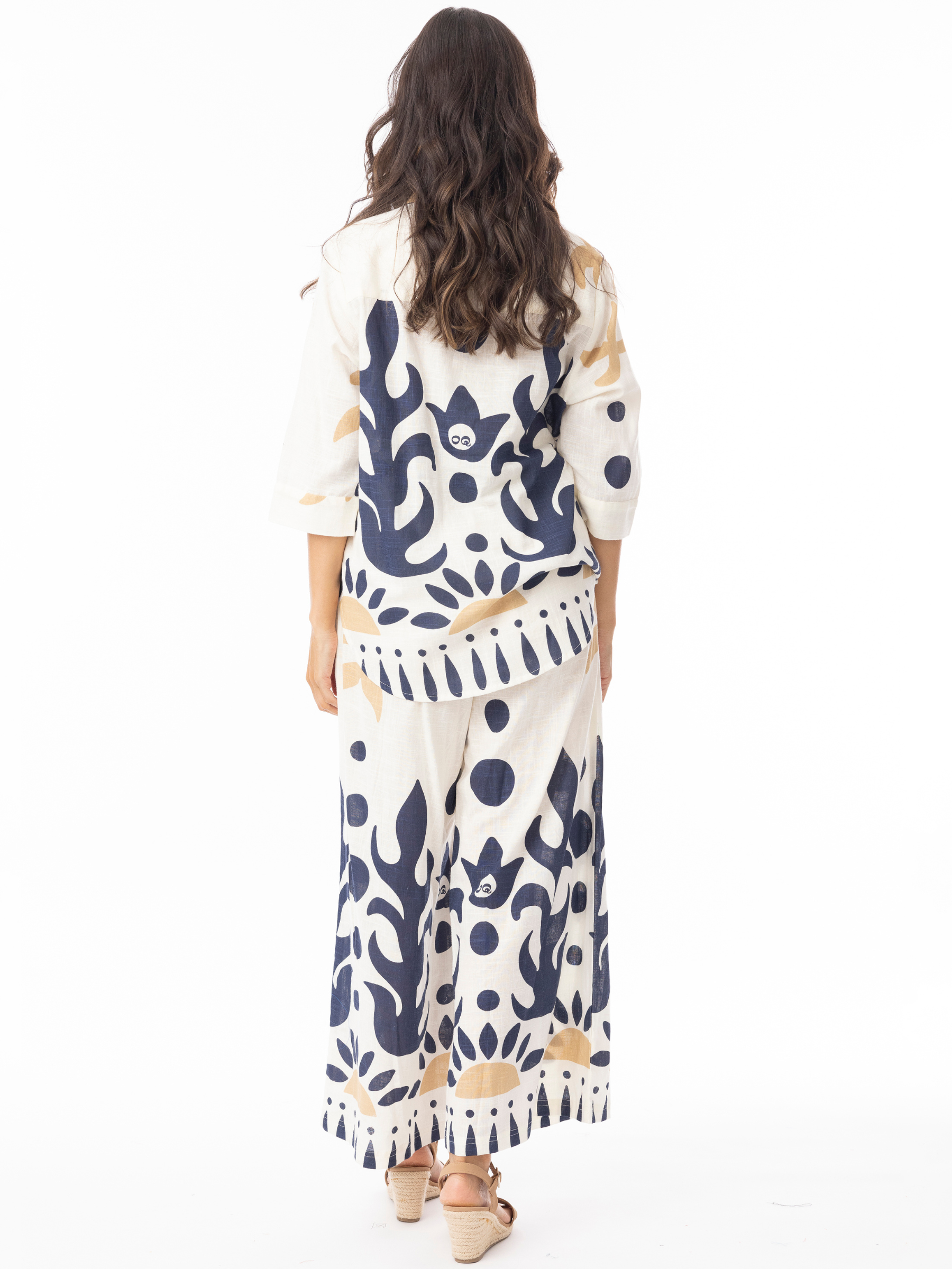 Orientique 4658 Nazca Pants wide-leg printed trousers with relaxed fit and bold graphic design.