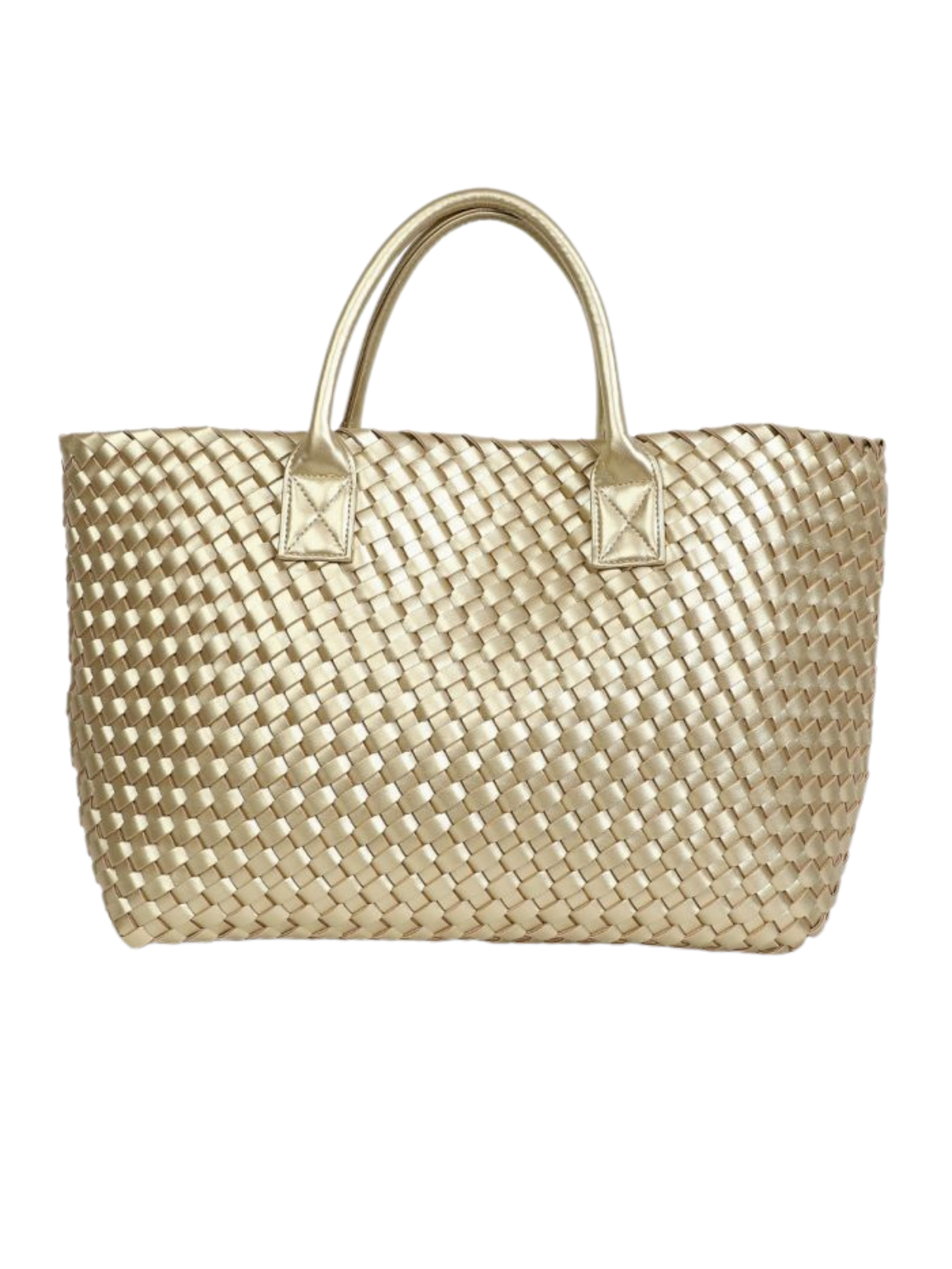 PCHA 60263 woven tote bag with double handles and matching purse bag in a textured woven finish.