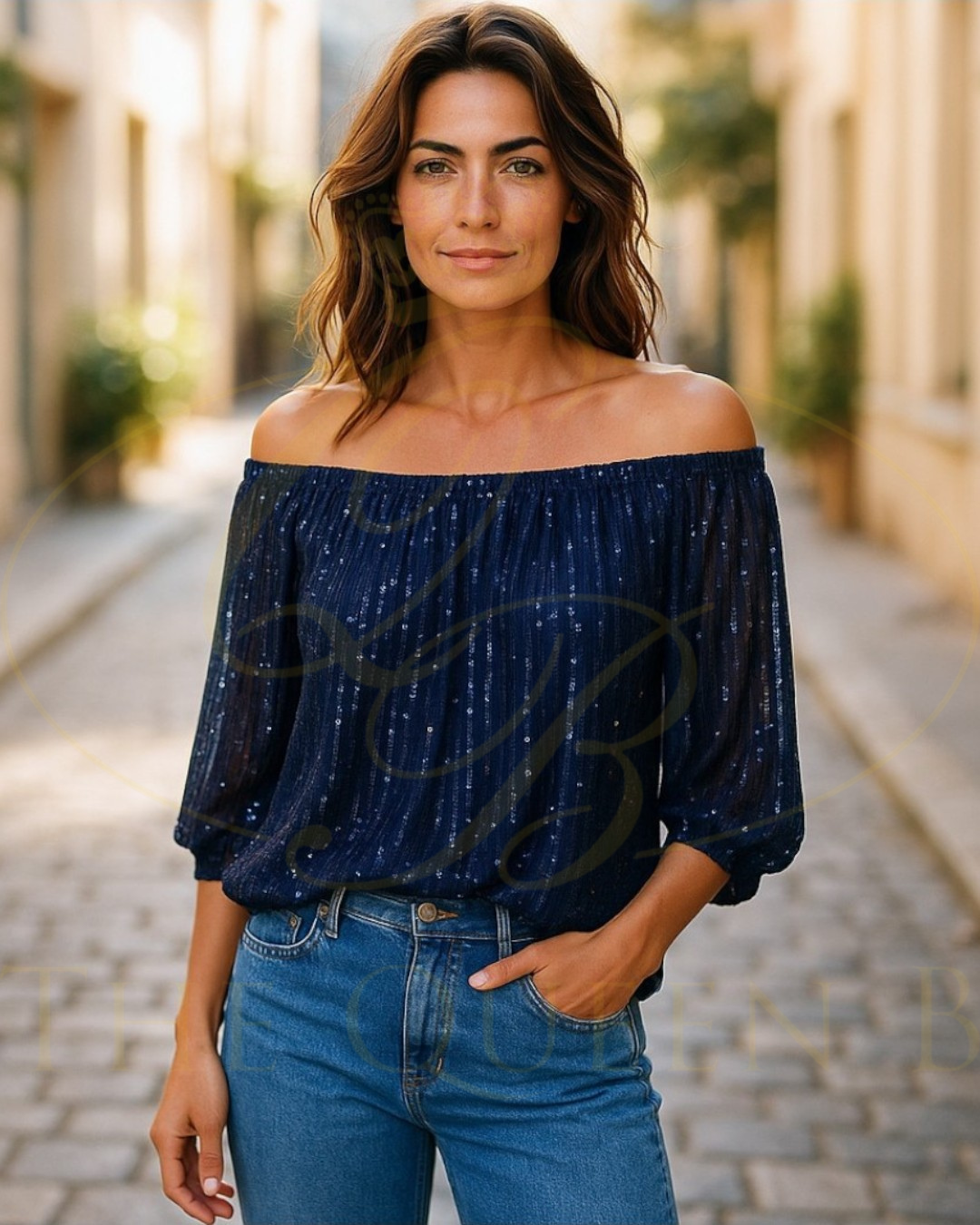 Malissa J - WF2270 BARDOT SEQUIN TOP