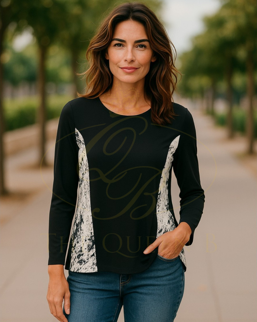 NAYA - NAW25 314 Mottled Print Top