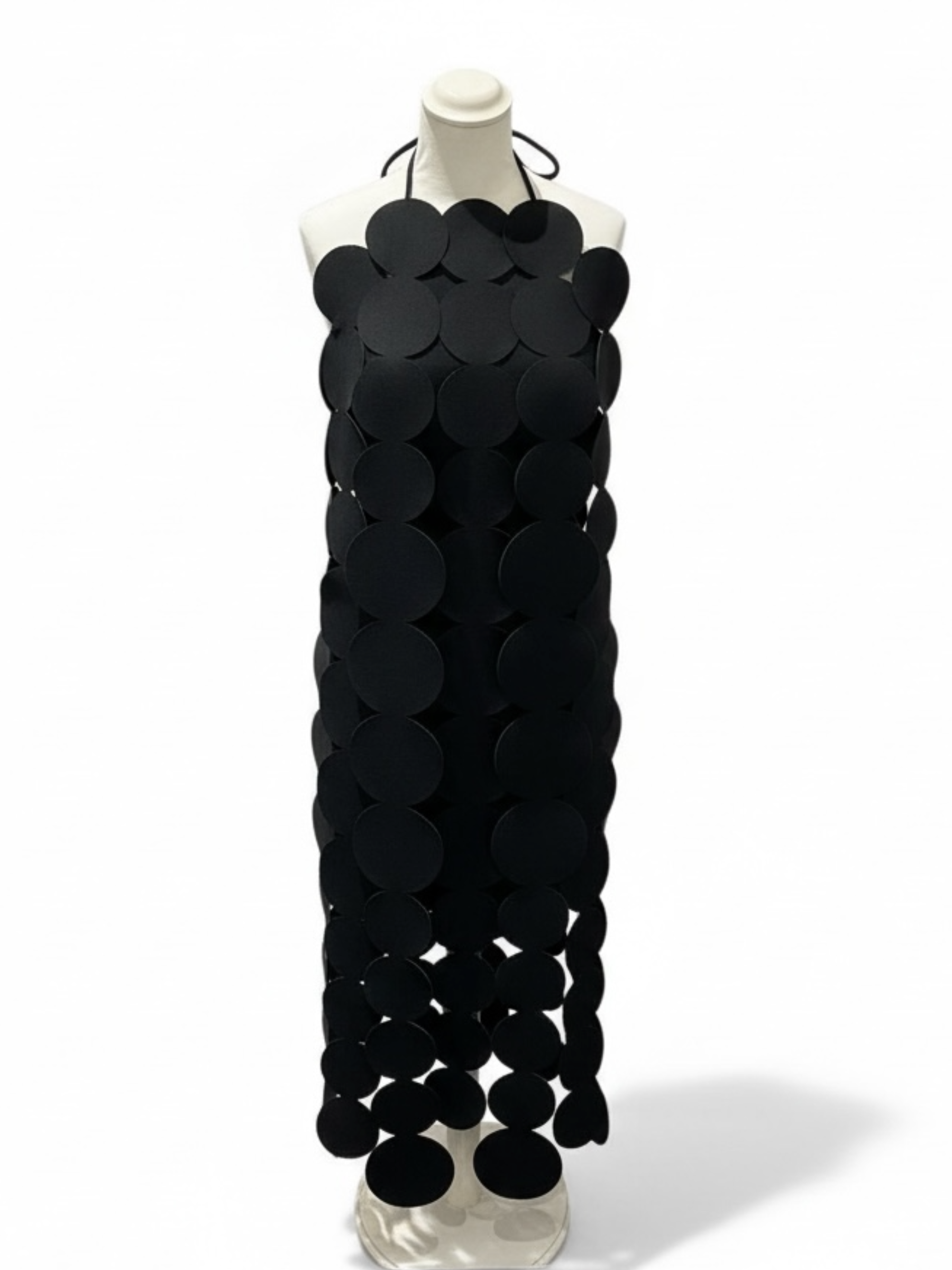 Black circular appliqué yacht dress as seen on Jodie at her birthday celebrations, also available in fuchsia.