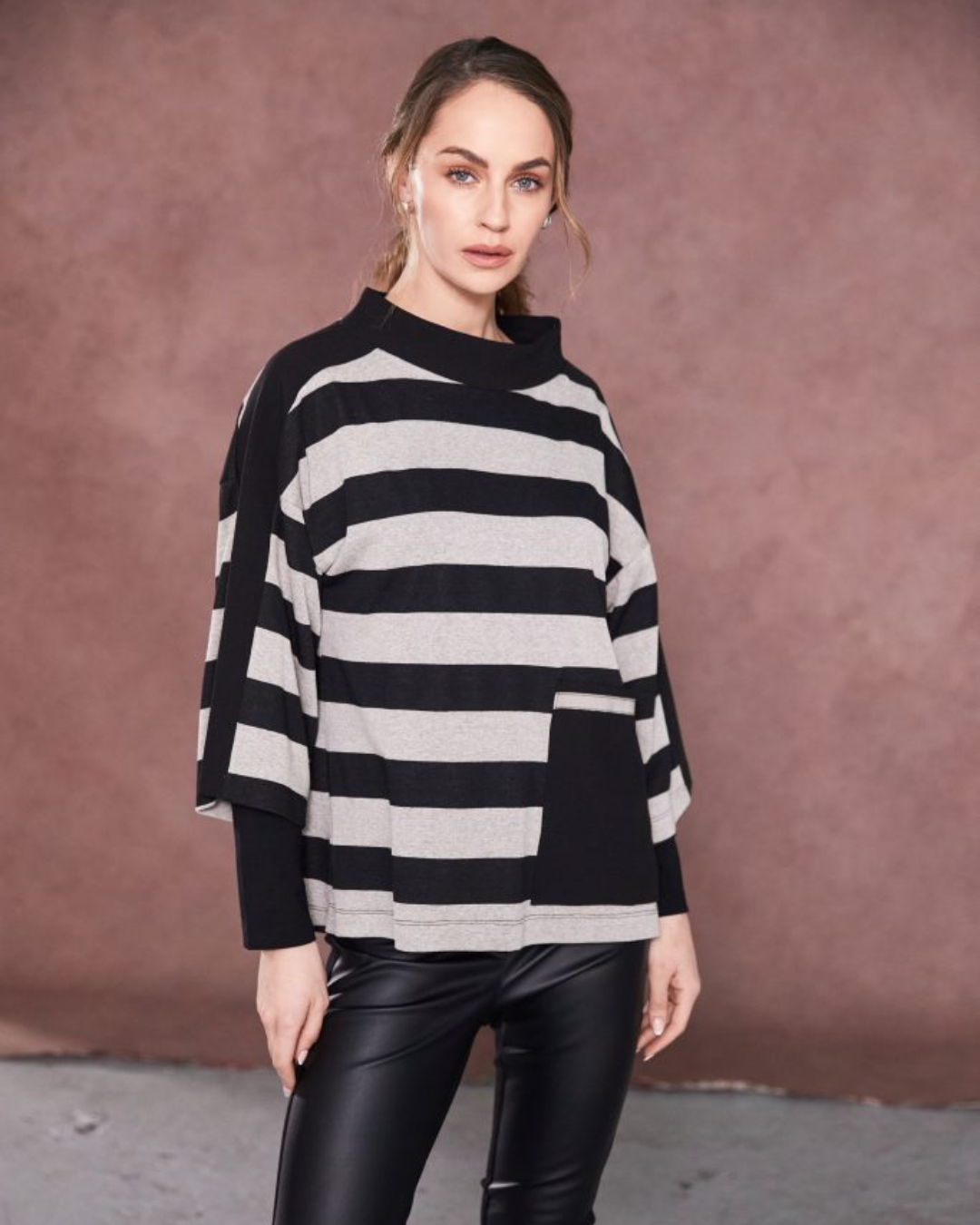 NAYA - NAW25 269 High Neck Stripped Top