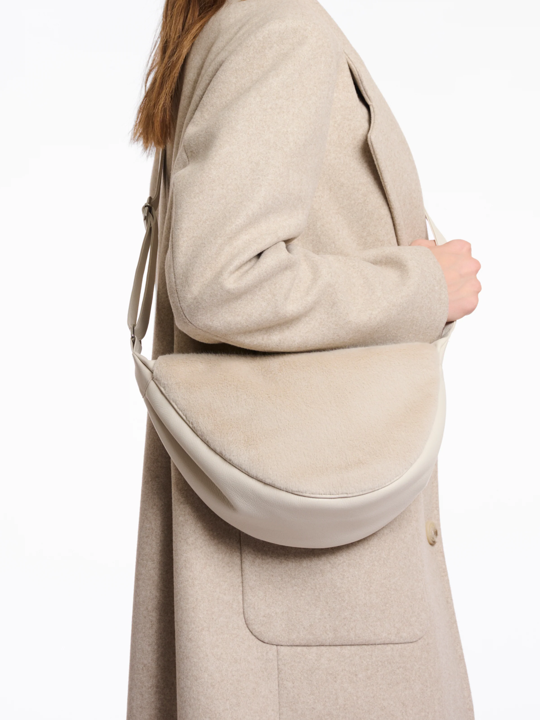 Rino & Pelle Dalina Birch Mini Crossbody Bag – women’s beige crossbody bag with adjustable strap, compact design and minimalist chic style for everyday wear.