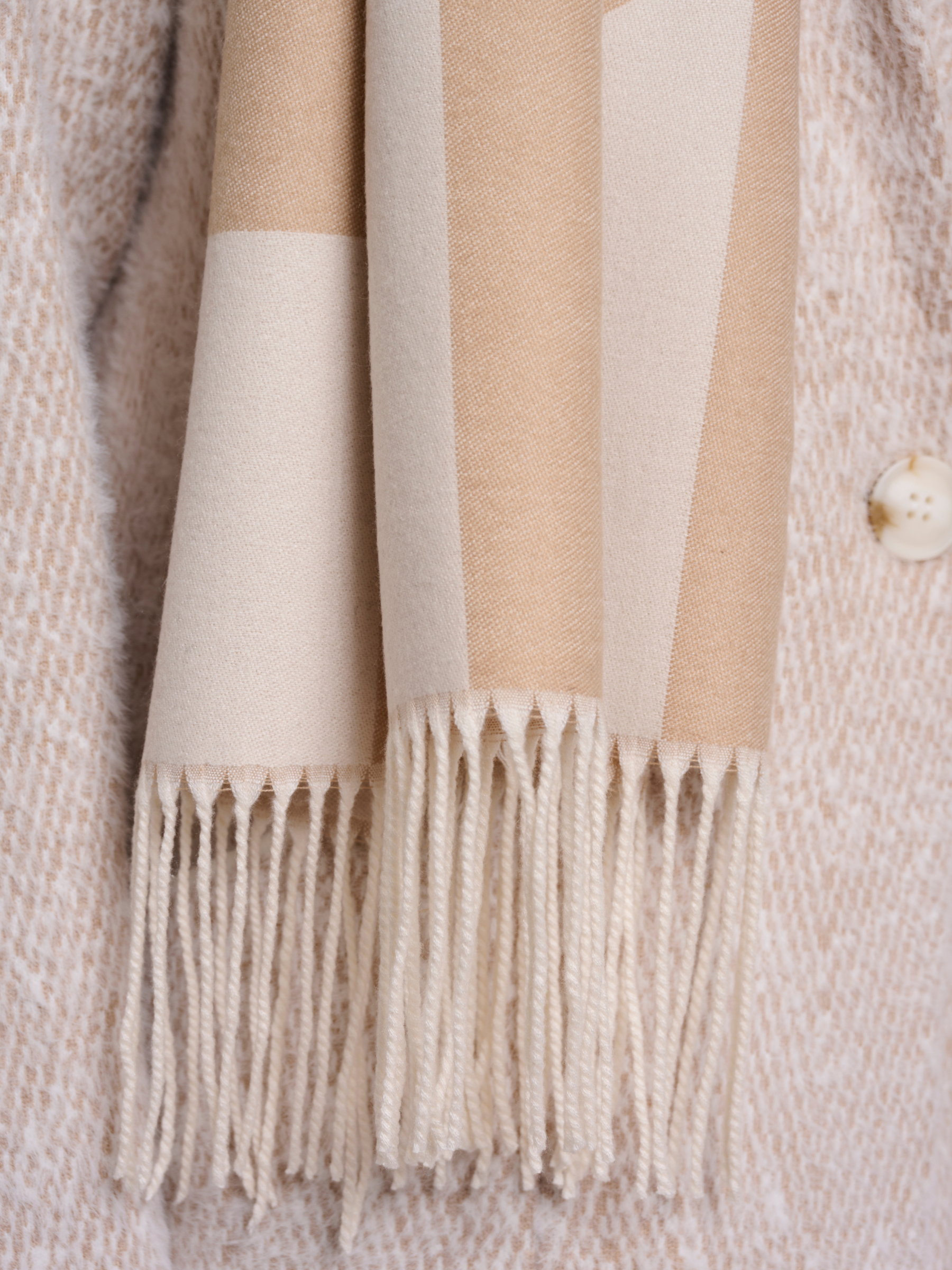Rino & Pelle Esen Scarf soft oversized scarf with tonal pattern and fringed edges