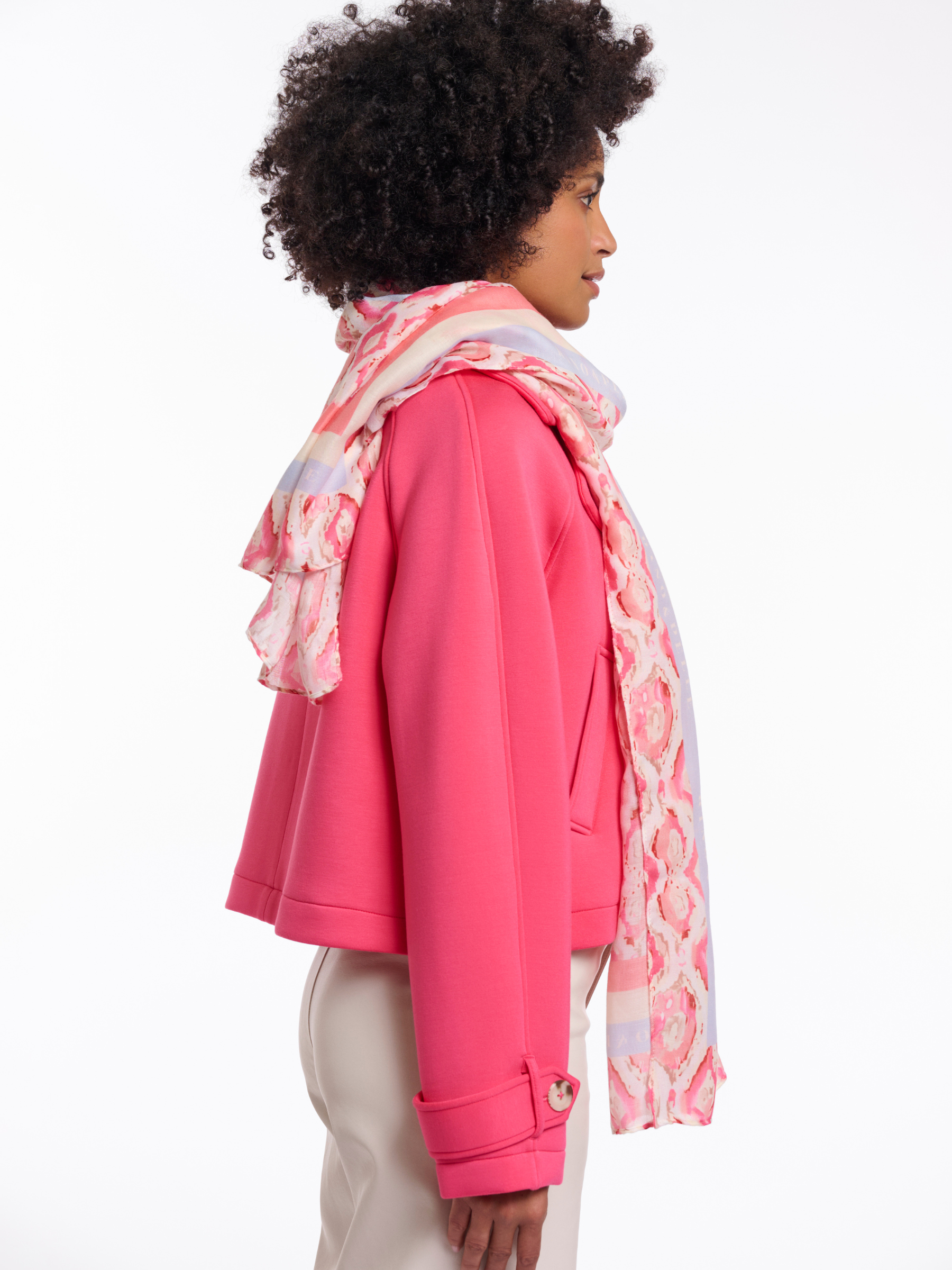 Rino & Pelle Kimberly Scarf lightweight printed scarf with contrast border detailing and soft drape.