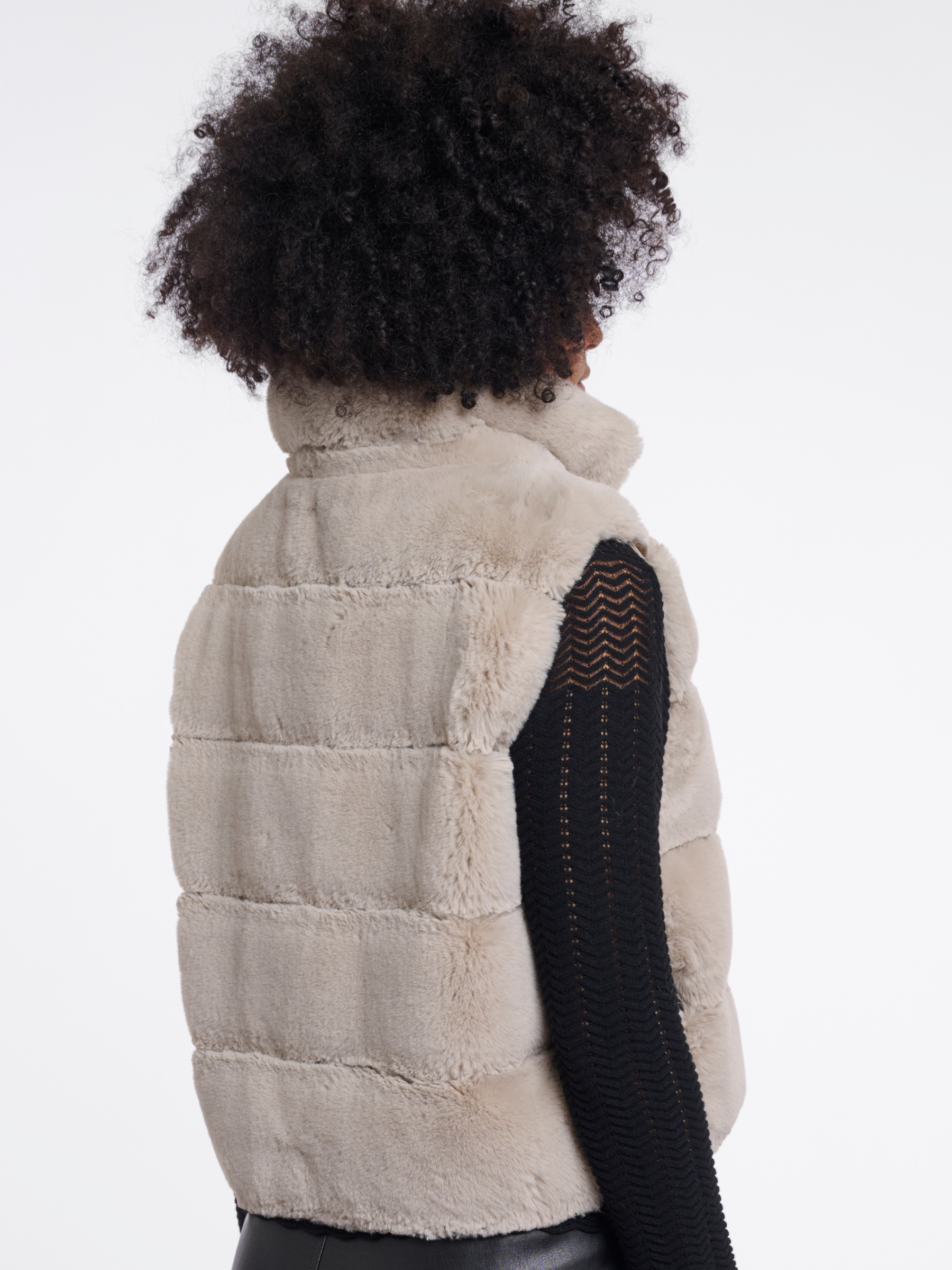 Rino & Pelle May Waistcoat plush padded waistcoat with zip fastening and high neckline