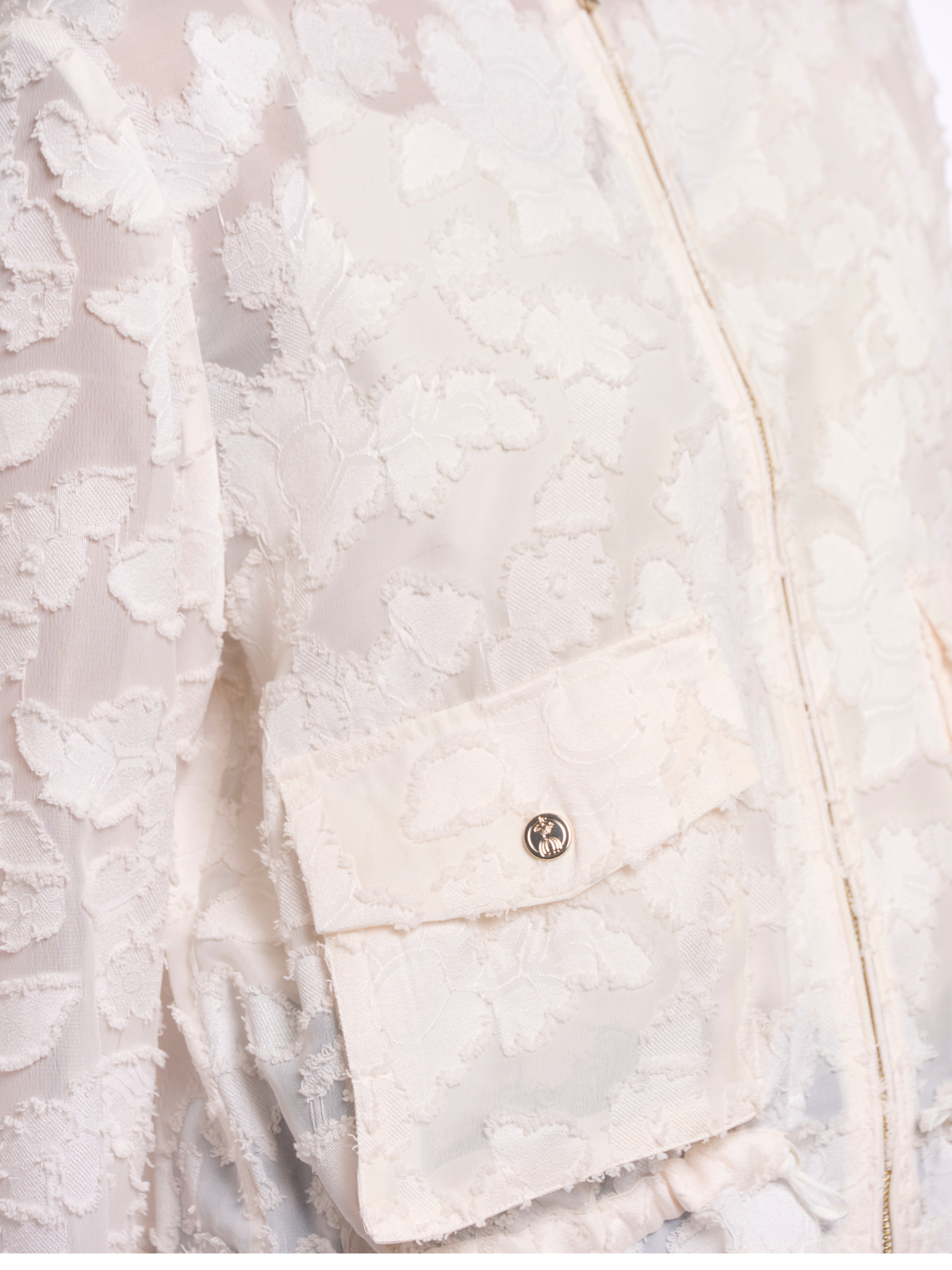 Rino & Pelle Priori Jacket lightweight printed zip jacket with patch pockets and drawstring hem.