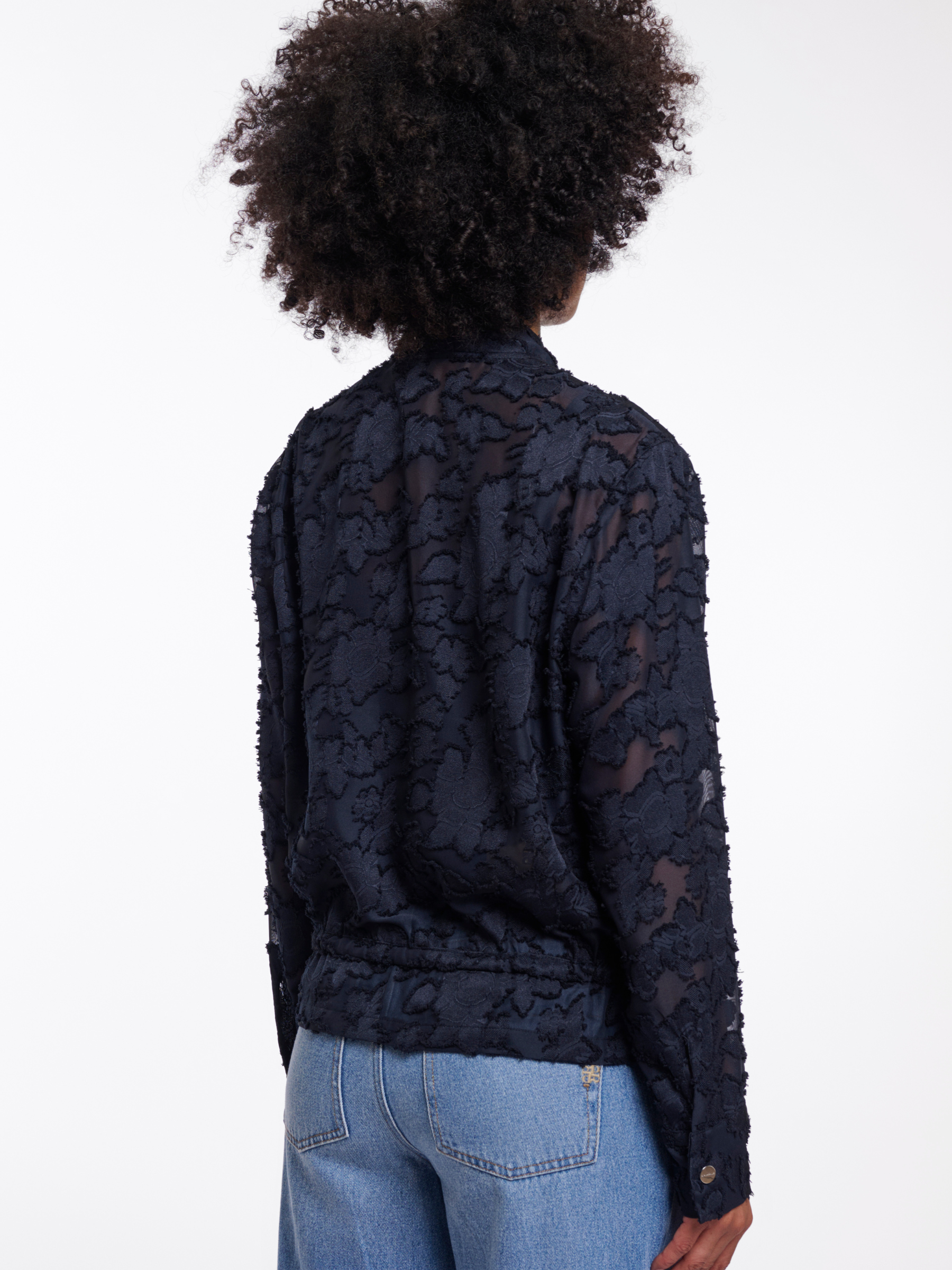 Rino & Pelle Priori Jacket lightweight printed zip jacket with patch pockets and drawstring hem.