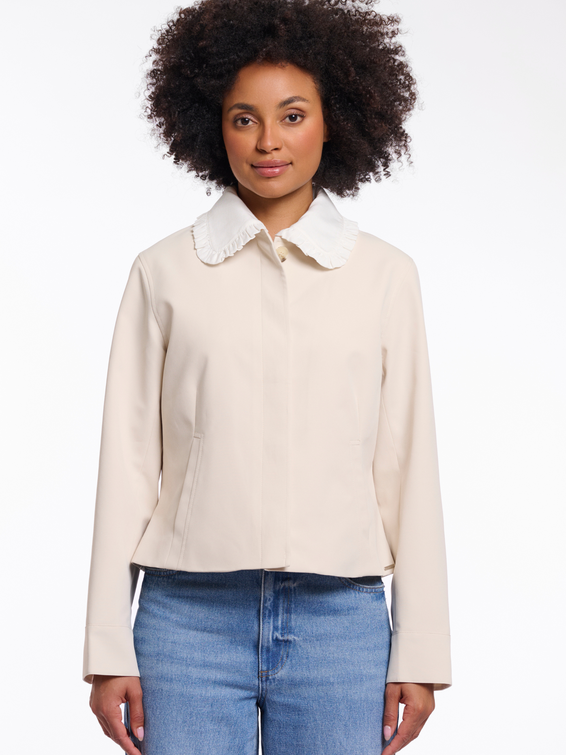 Rino & Pelle Richelle Jacket women’s structured jacket with concealed fastening and classic collar detail.