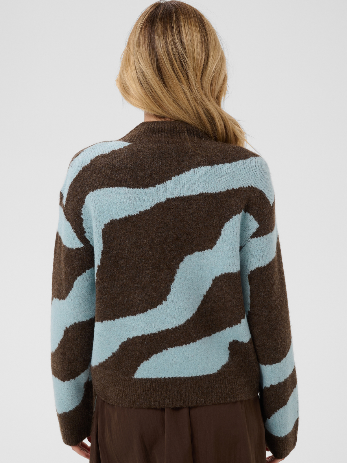Saint Tropez Mallie Pullover with high neckline, abstract pattern, long sleeves and regular fit