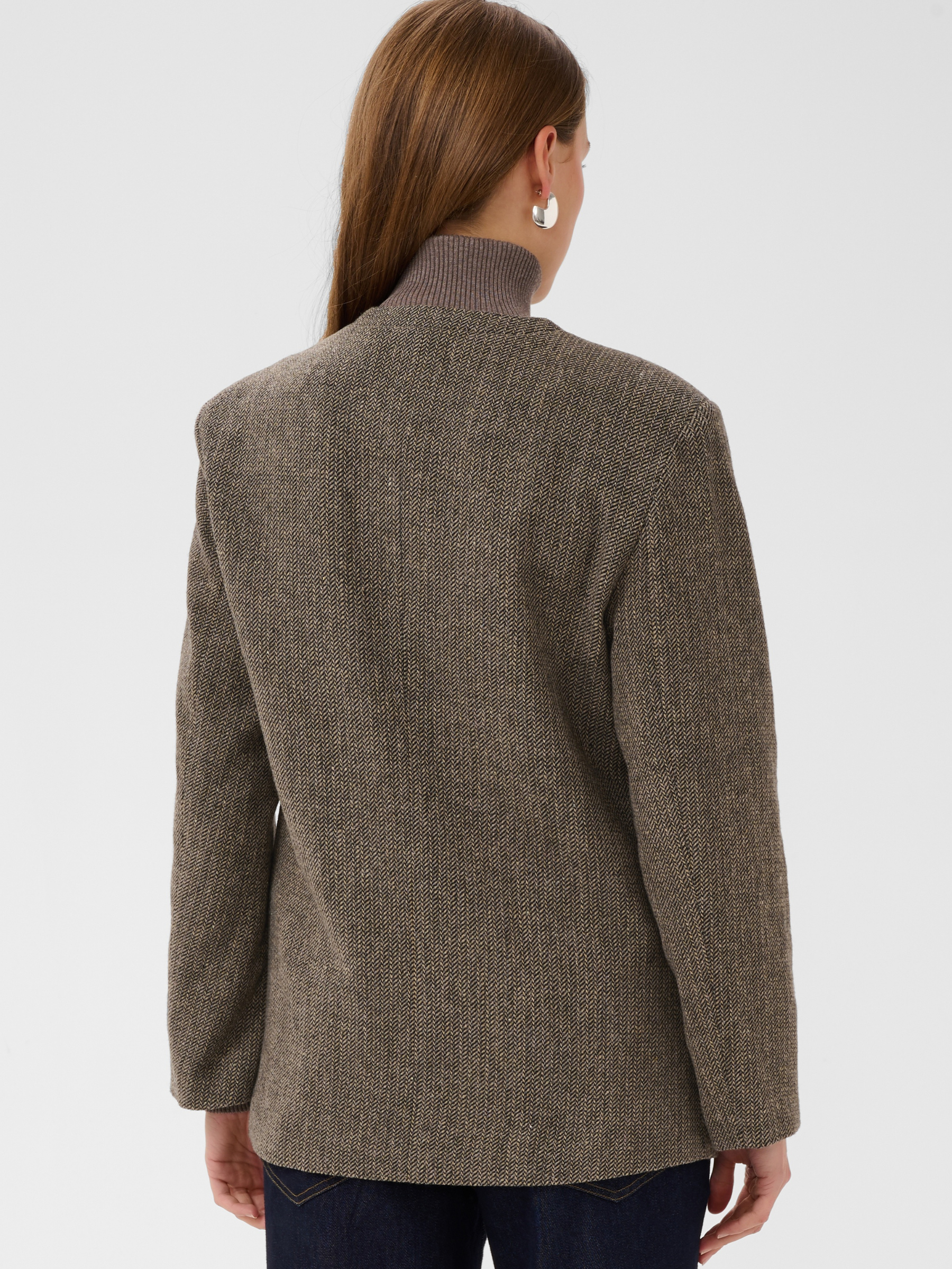 Saint Tropez Terenciana Blazer with double-breasted front, floral embellishment, flap pockets and loose fit