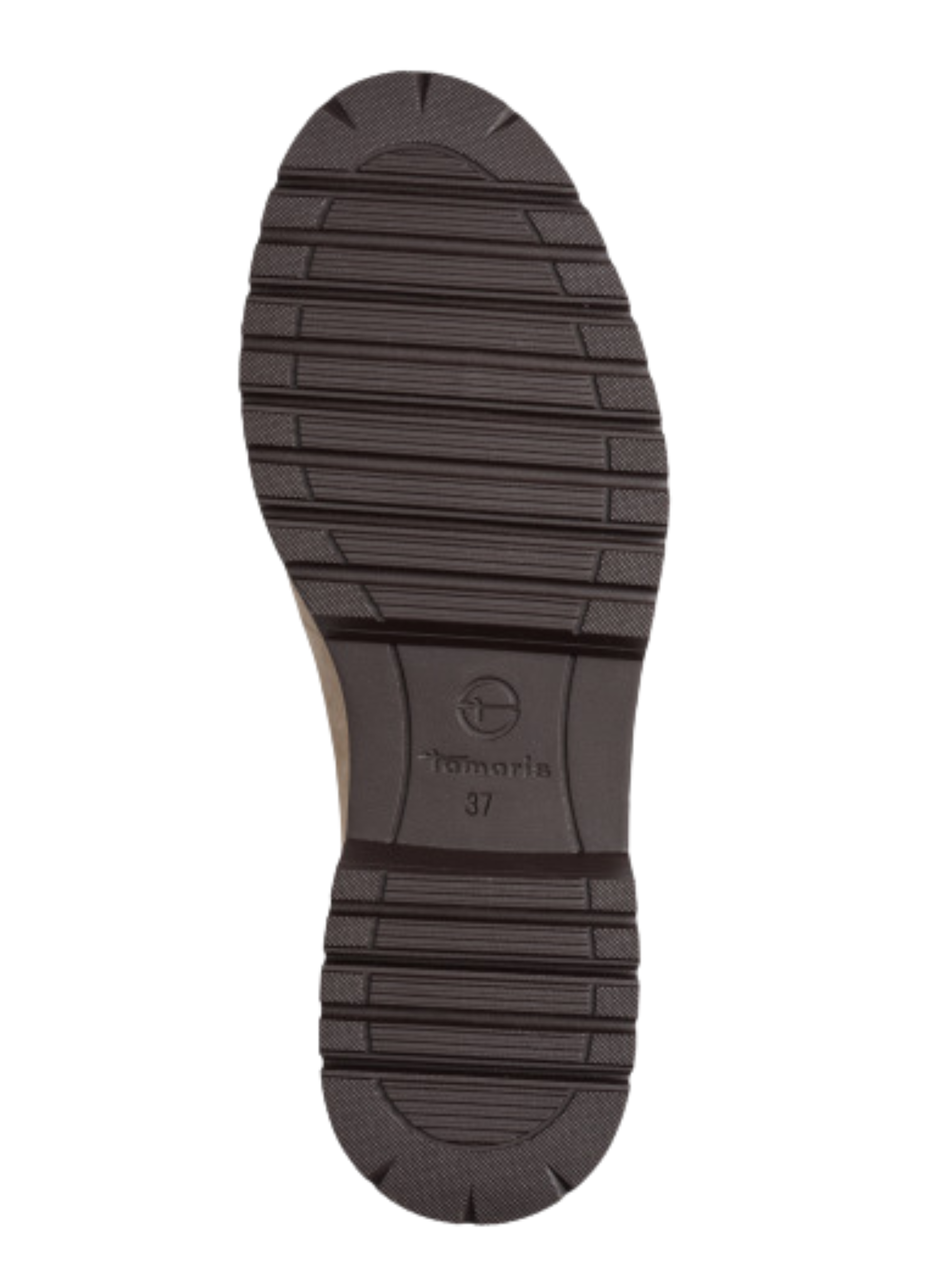 Tamaris 24722 3A1 Taupe Loafer with classic front detail and 40mm block heel.