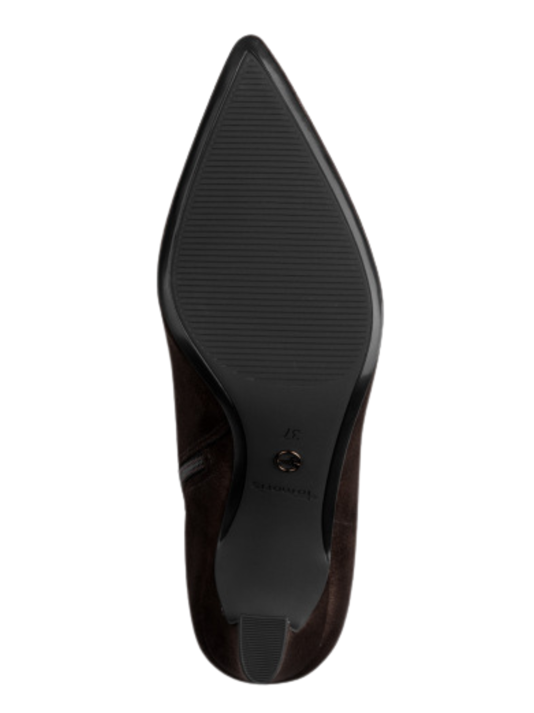 Tamaris 25383 304 Mocca Boot with pointed toe and 55mm stiletto heel.