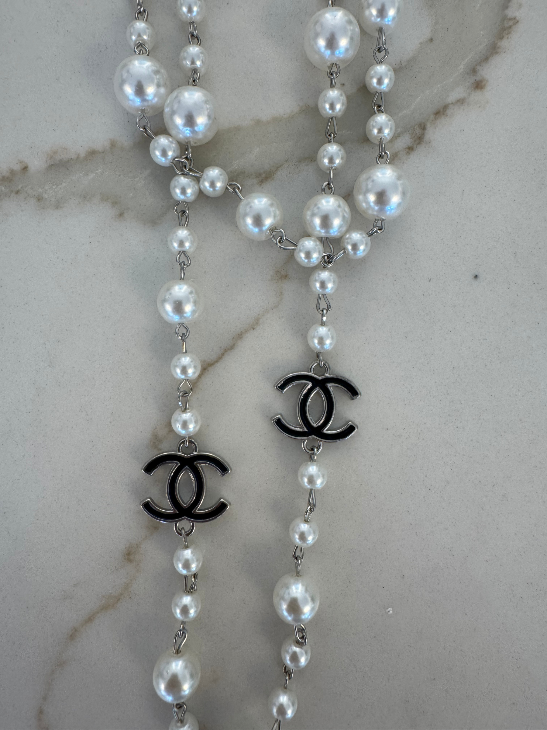 Nouvelle CC Long Black Necklace