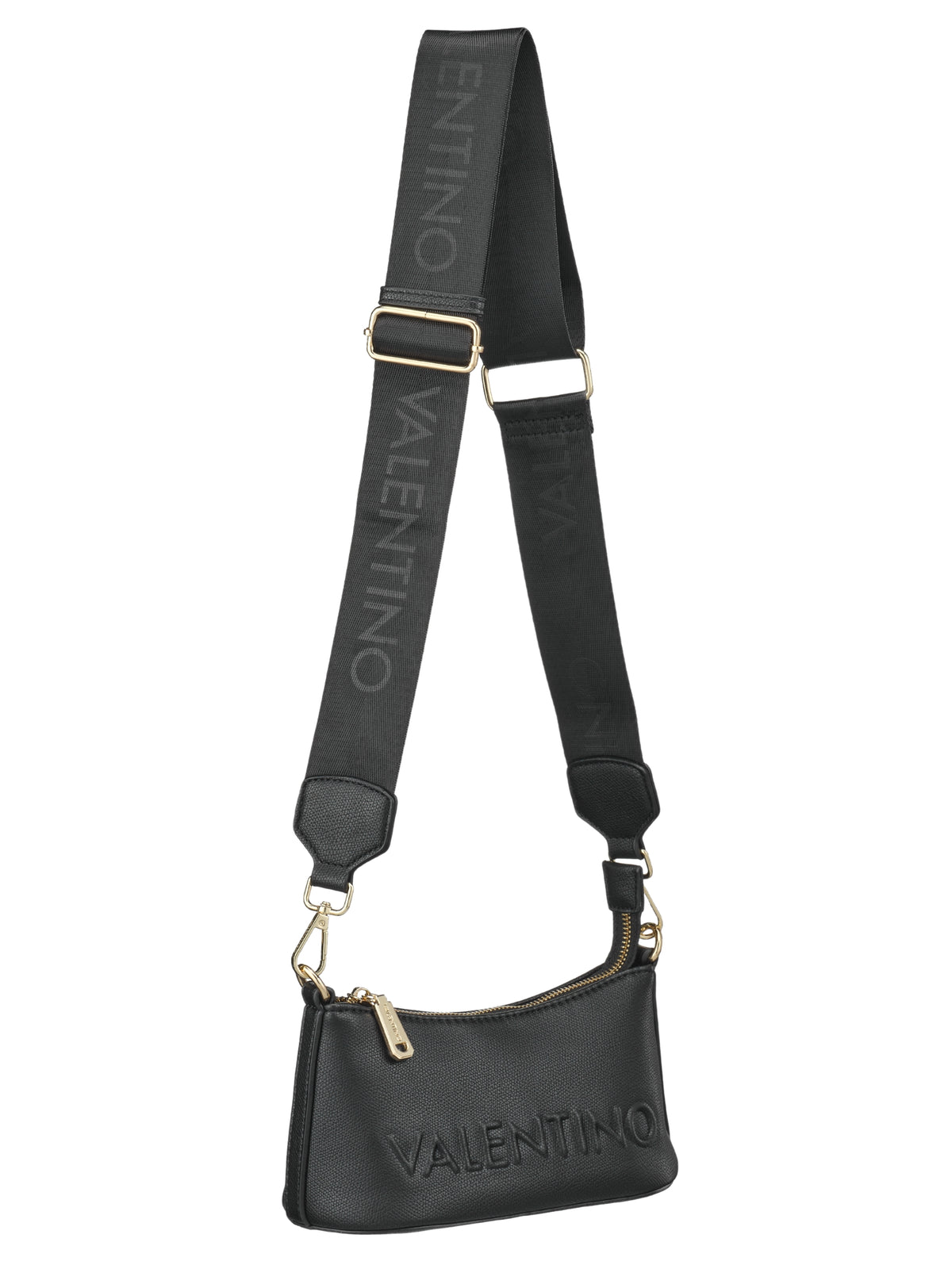 Valentino Bianka Re Shoulder Bag with embossed branding, zip fastening and branded webbing strap
