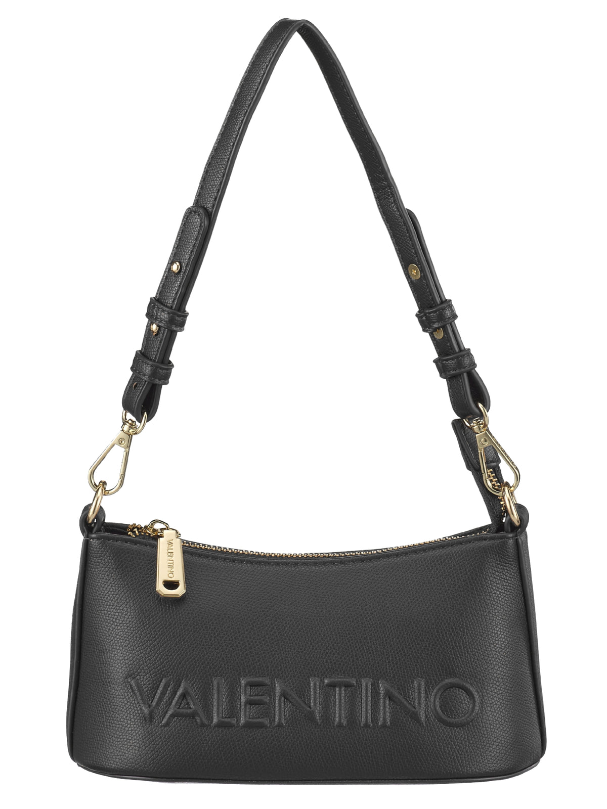 Valentino Bianka Re Shoulder Bag with embossed branding, zip fastening and branded webbing strap