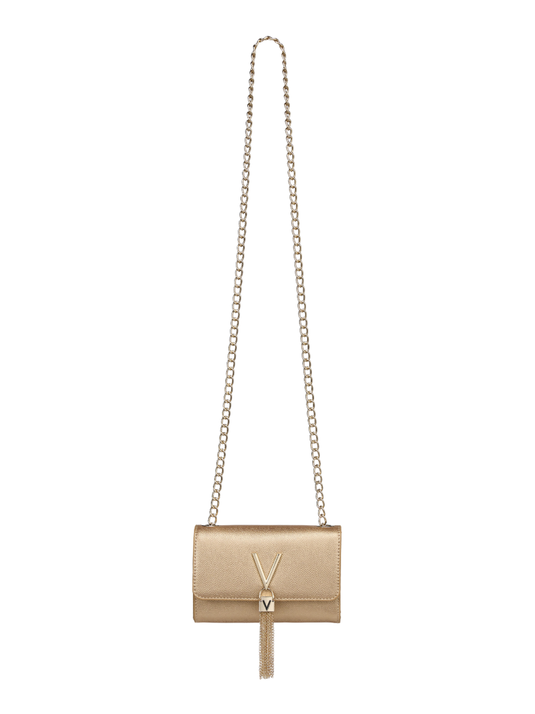 Valentino Divina Pochette Bag compact flap bag with chain strap and V logo detail