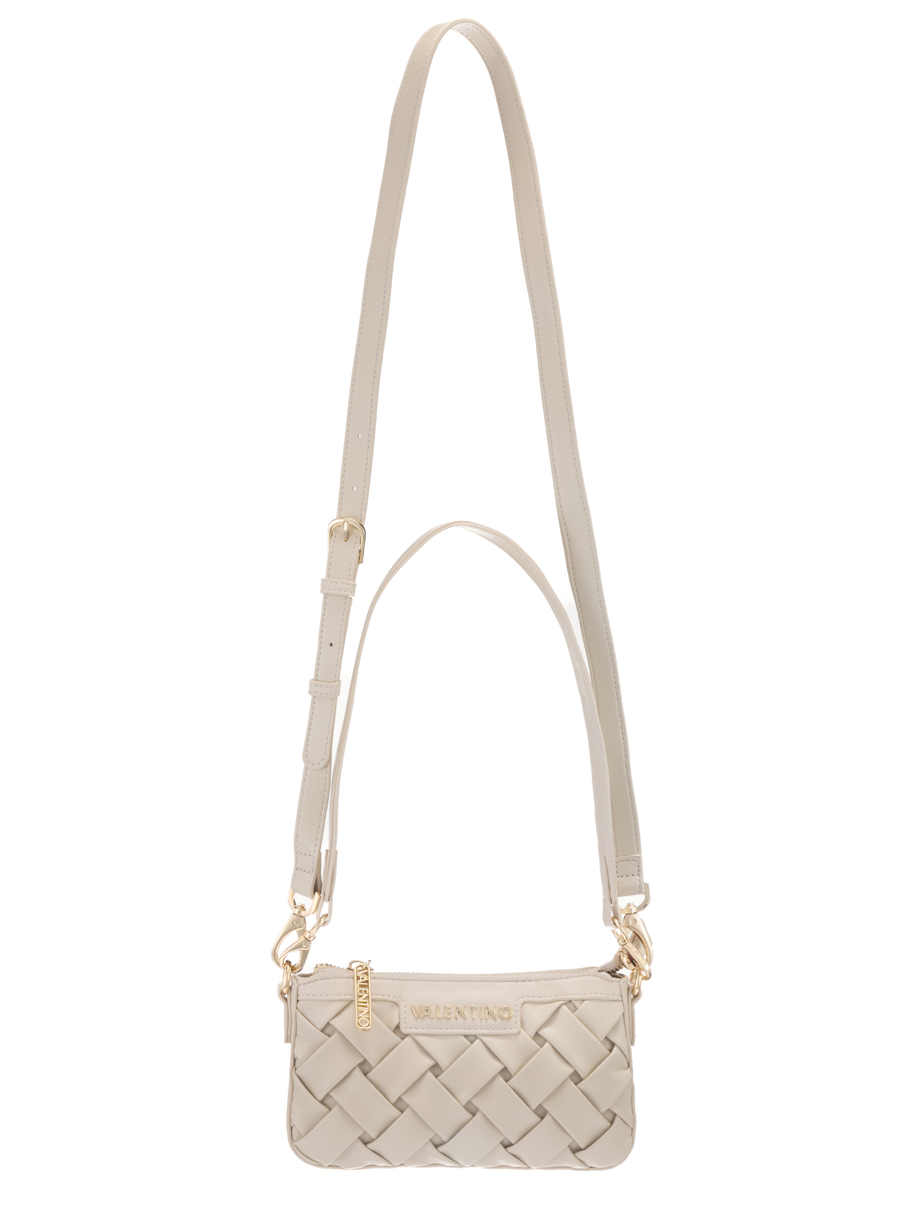 Valentino Ennis shoulder bag woven designer crossbody bag with adjustable strap and Valentino logo plaque.