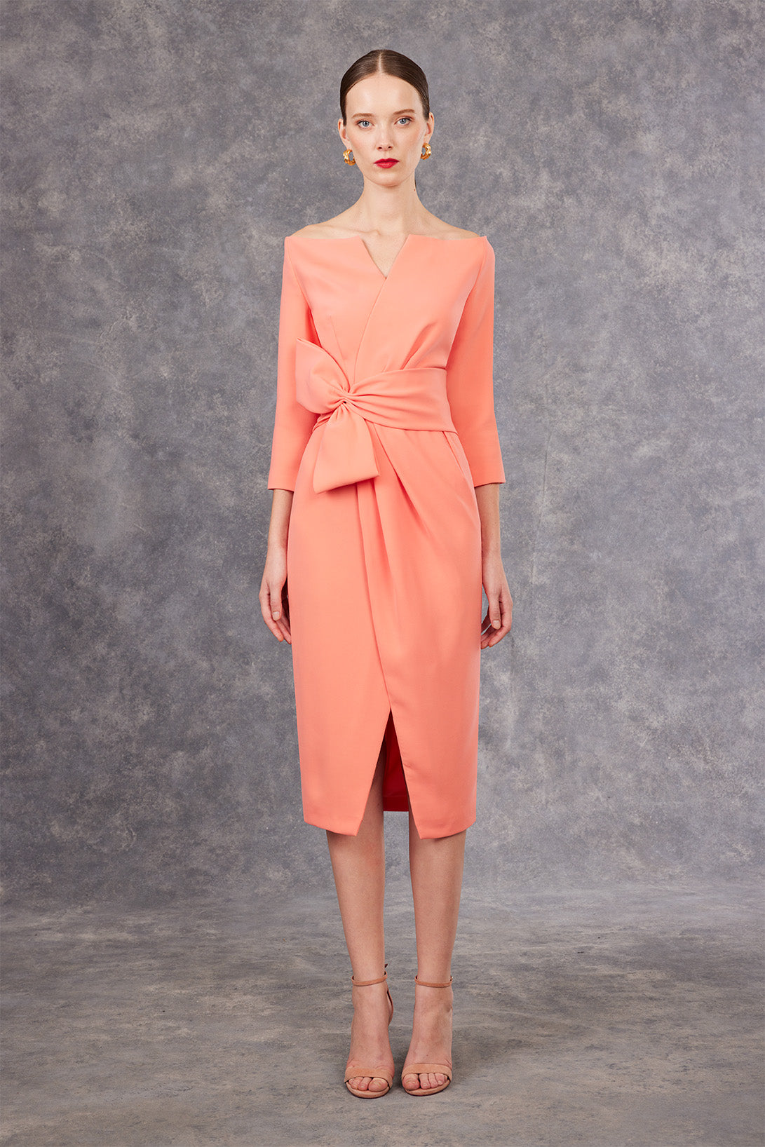 Sizes 10 & 12 Carla Ruiz - 99540 - Bow Midi Dress