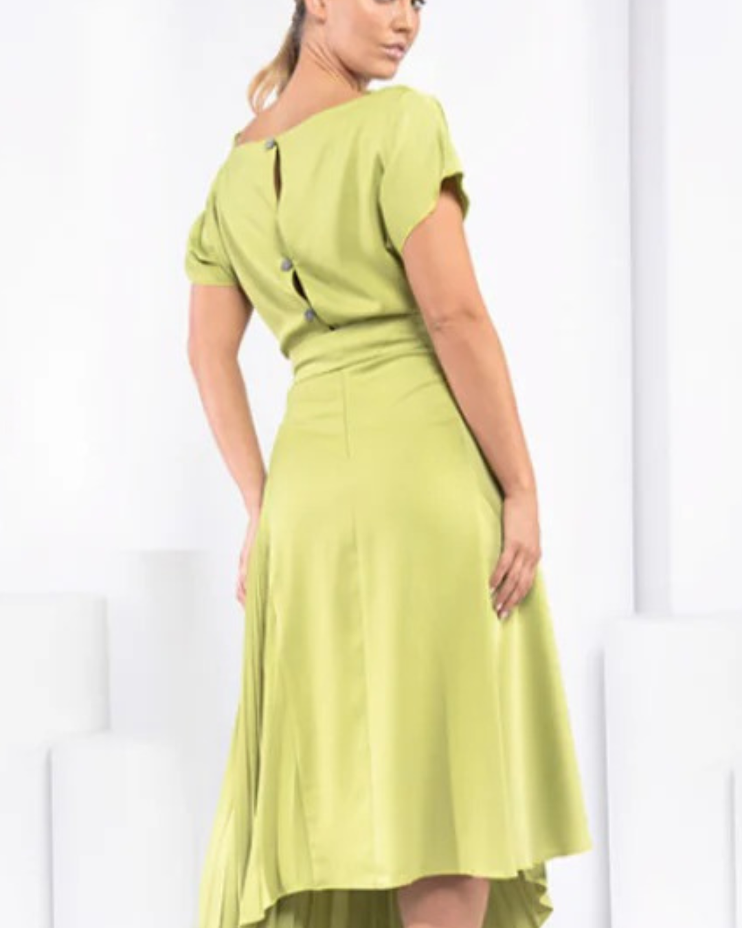 Kevan Jon - Mila Pleat Knee - Lime Zest