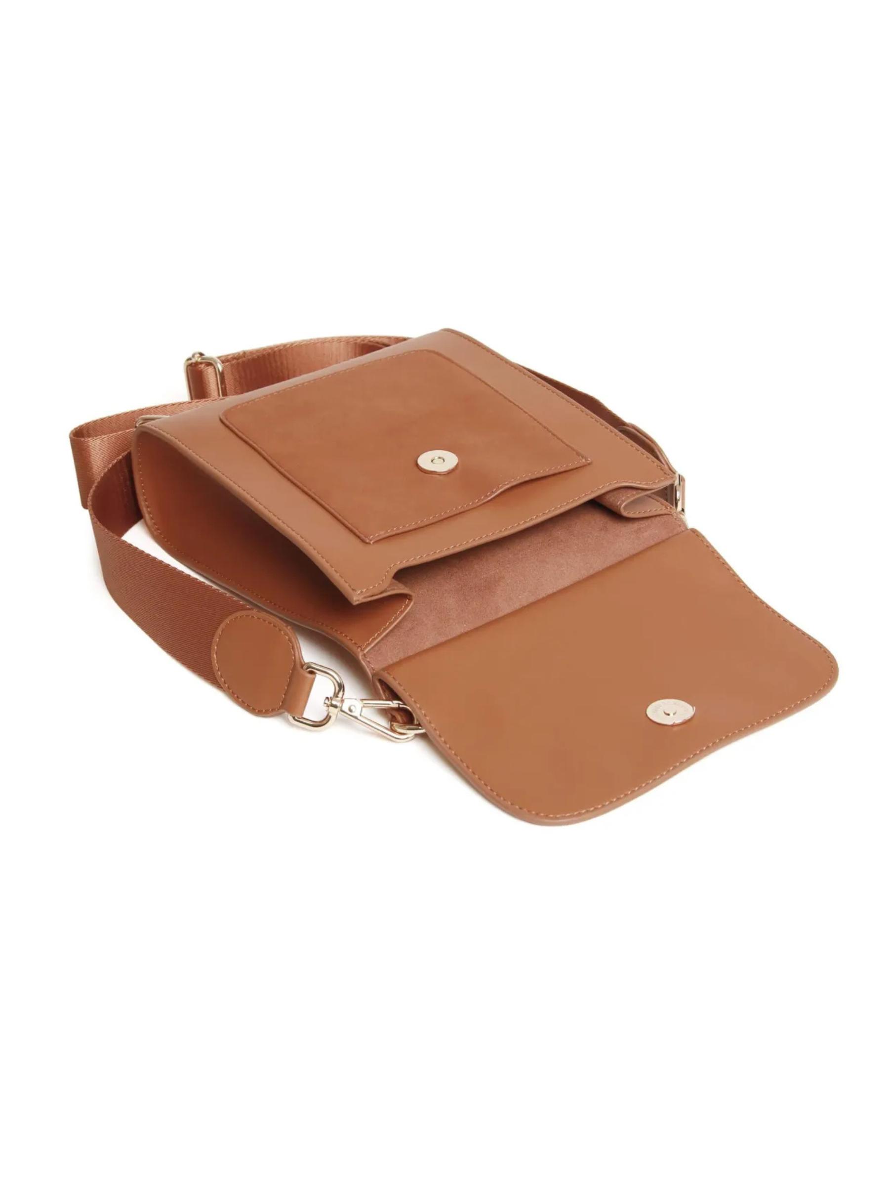 Alice Wheeler AW5970 Tan Seville Cross Body Bag – women’s sleek tan crossbody handbag with gold hardware, flap closure and adjustable strap, versatile everyday fashion accessory.