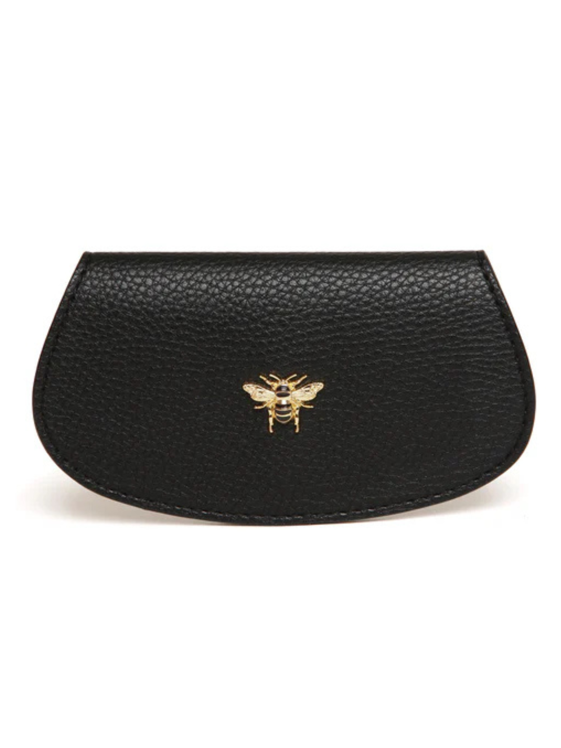 Alice Wheeler Glasses Case – vegan leather eyeglass case with padded interior, secure push-button closure and stylish textured finish, protective case for women’s eyewear.