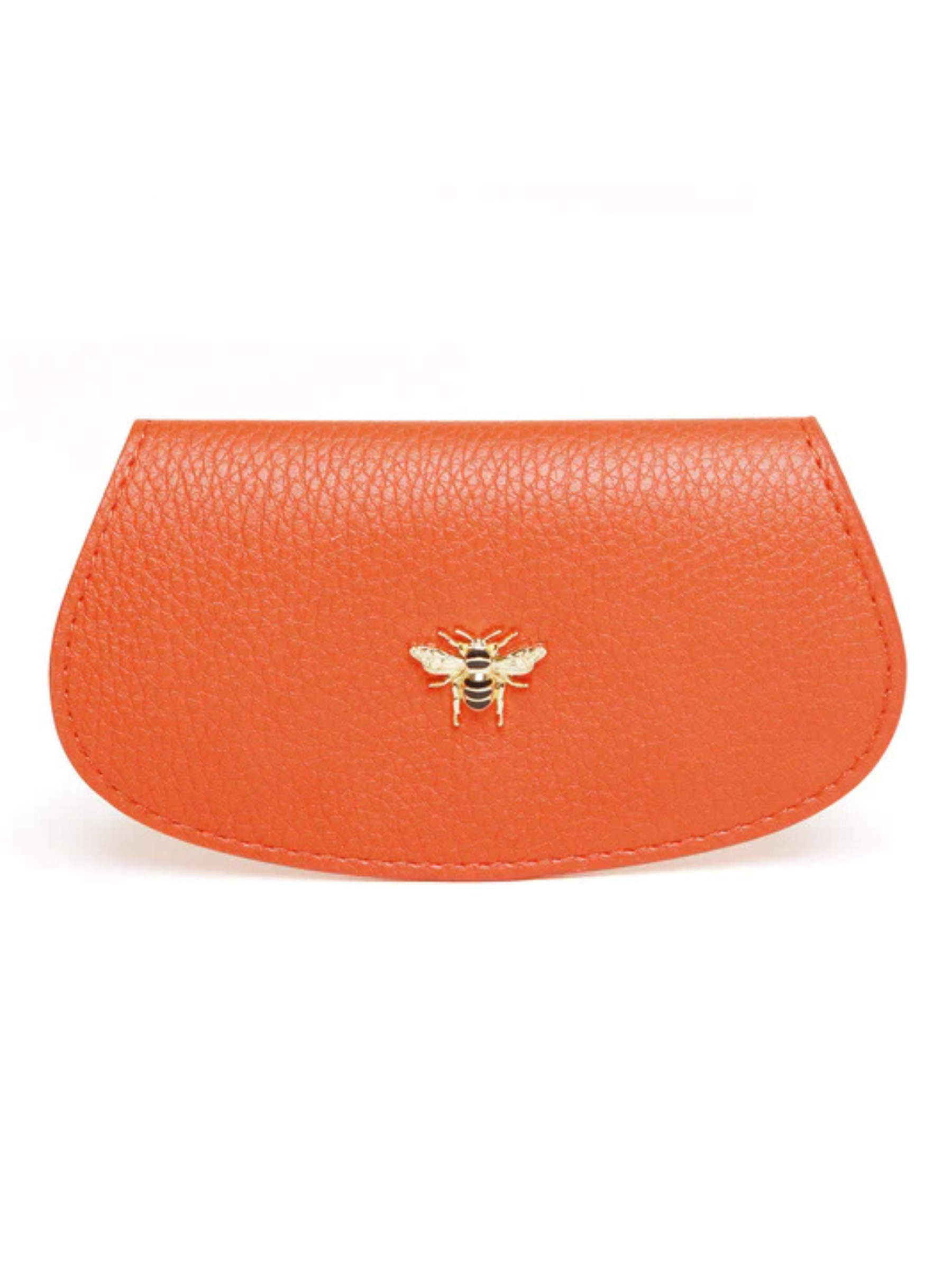 Alice Wheeler Glasses Case – vegan leather eyeglass case with padded interior, secure push-button closure and stylish textured finish, protective case for women’s eyewear.