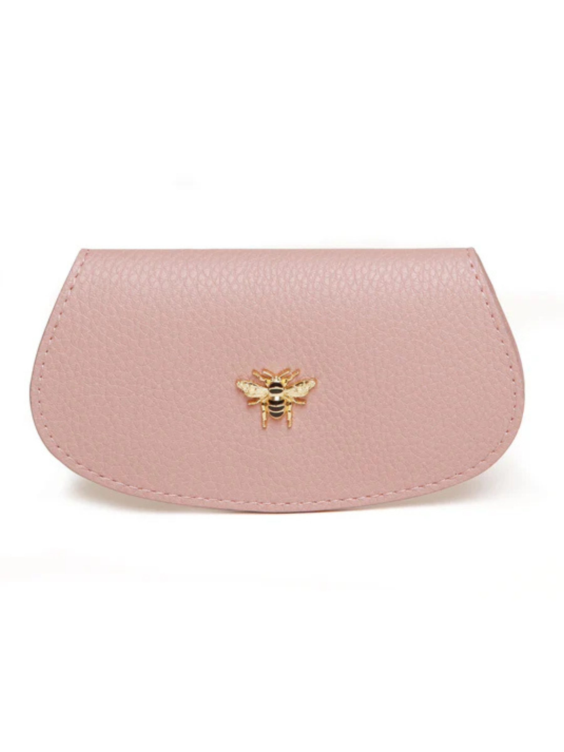 Alice Wheeler Glasses Case – vegan leather eyeglass case with padded interior, secure push-button closure and stylish textured finish, protective case for women’s eyewear.