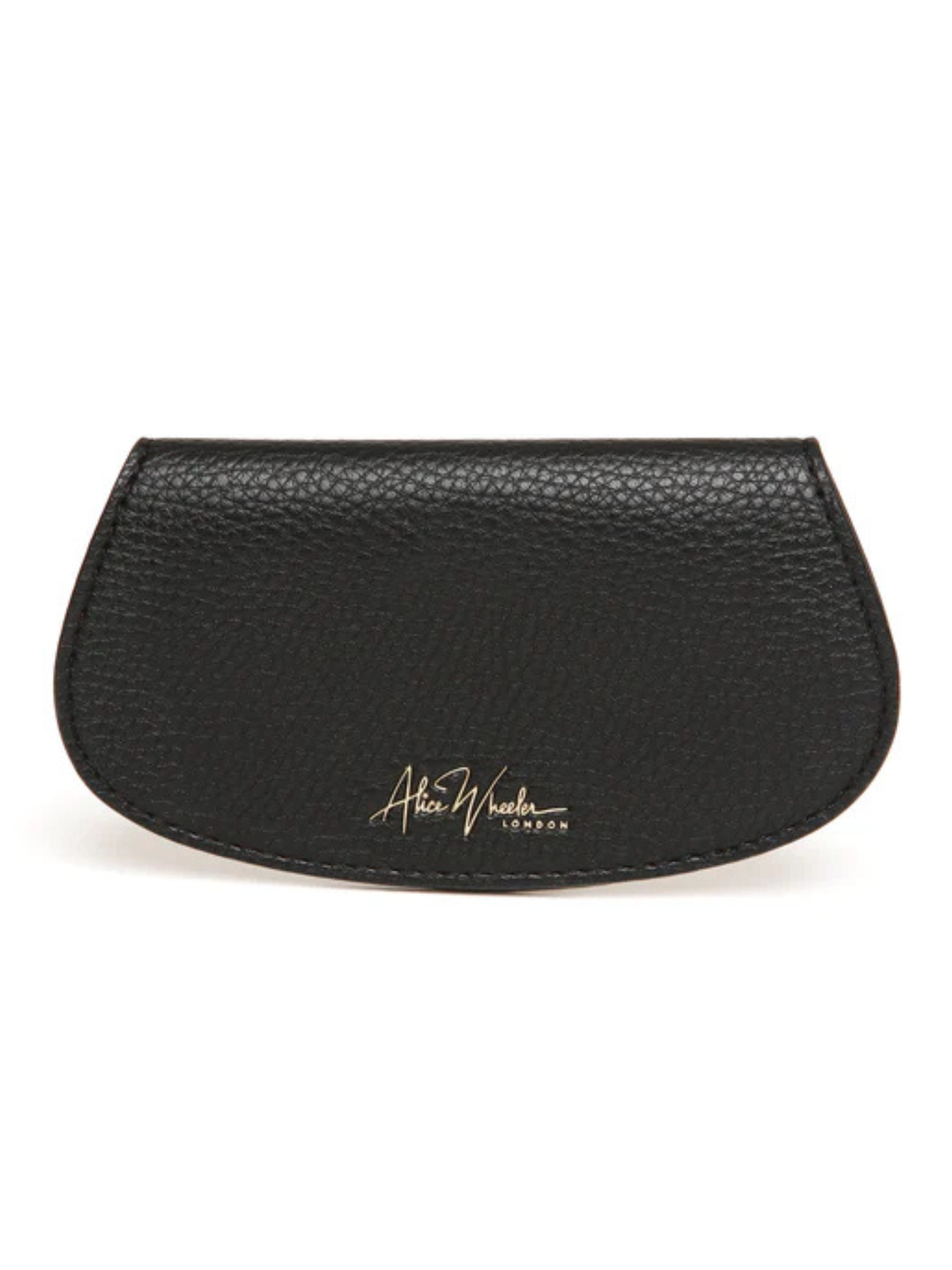 Alice Wheeler Glasses Case – vegan leather eyeglass case with padded interior, secure push-button closure and stylish textured finish, protective case for women’s eyewear.