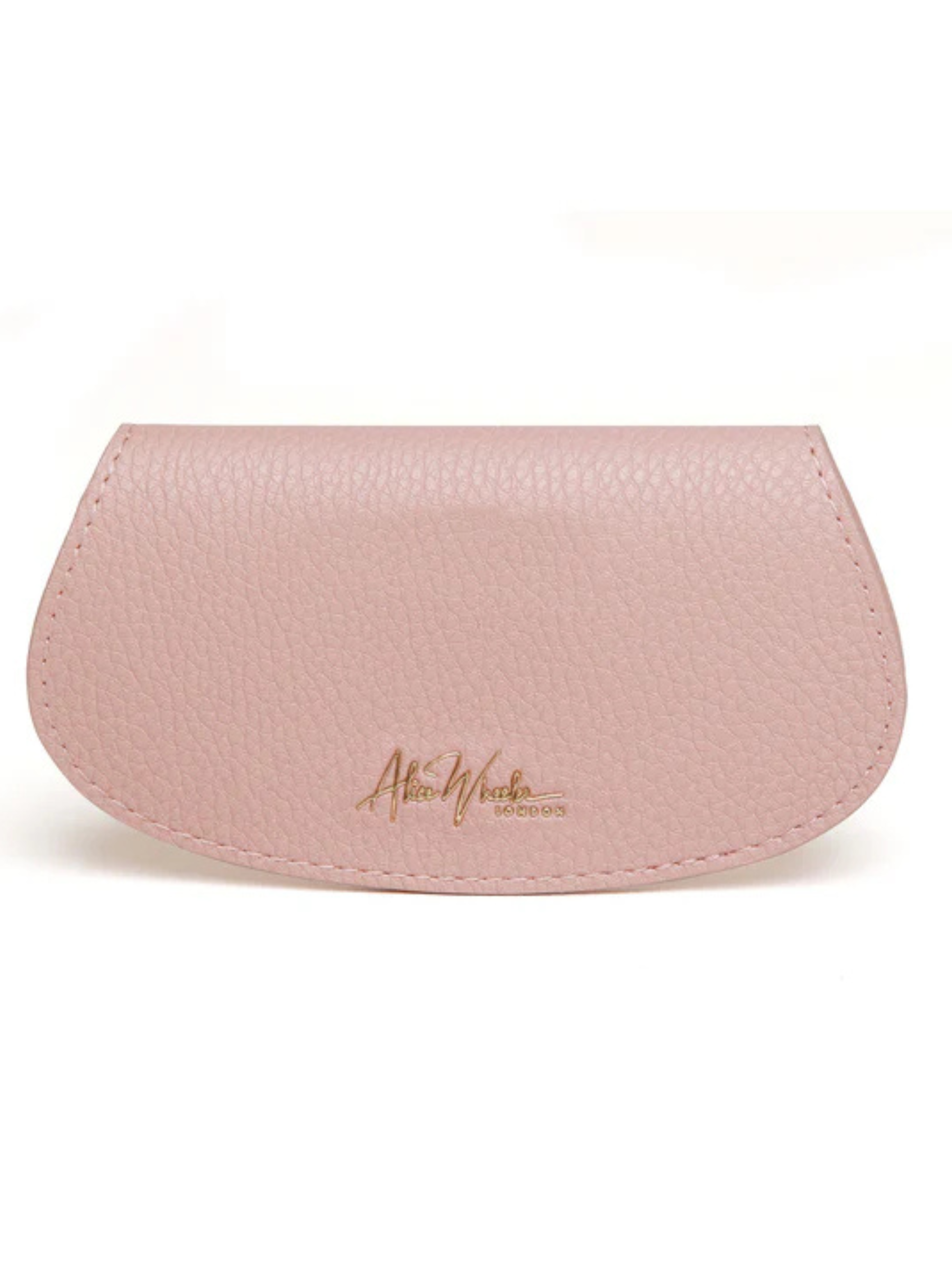 Alice Wheeler Glasses Case – vegan leather eyeglass case with padded interior, secure push-button closure and stylish textured finish, protective case for women’s eyewear.