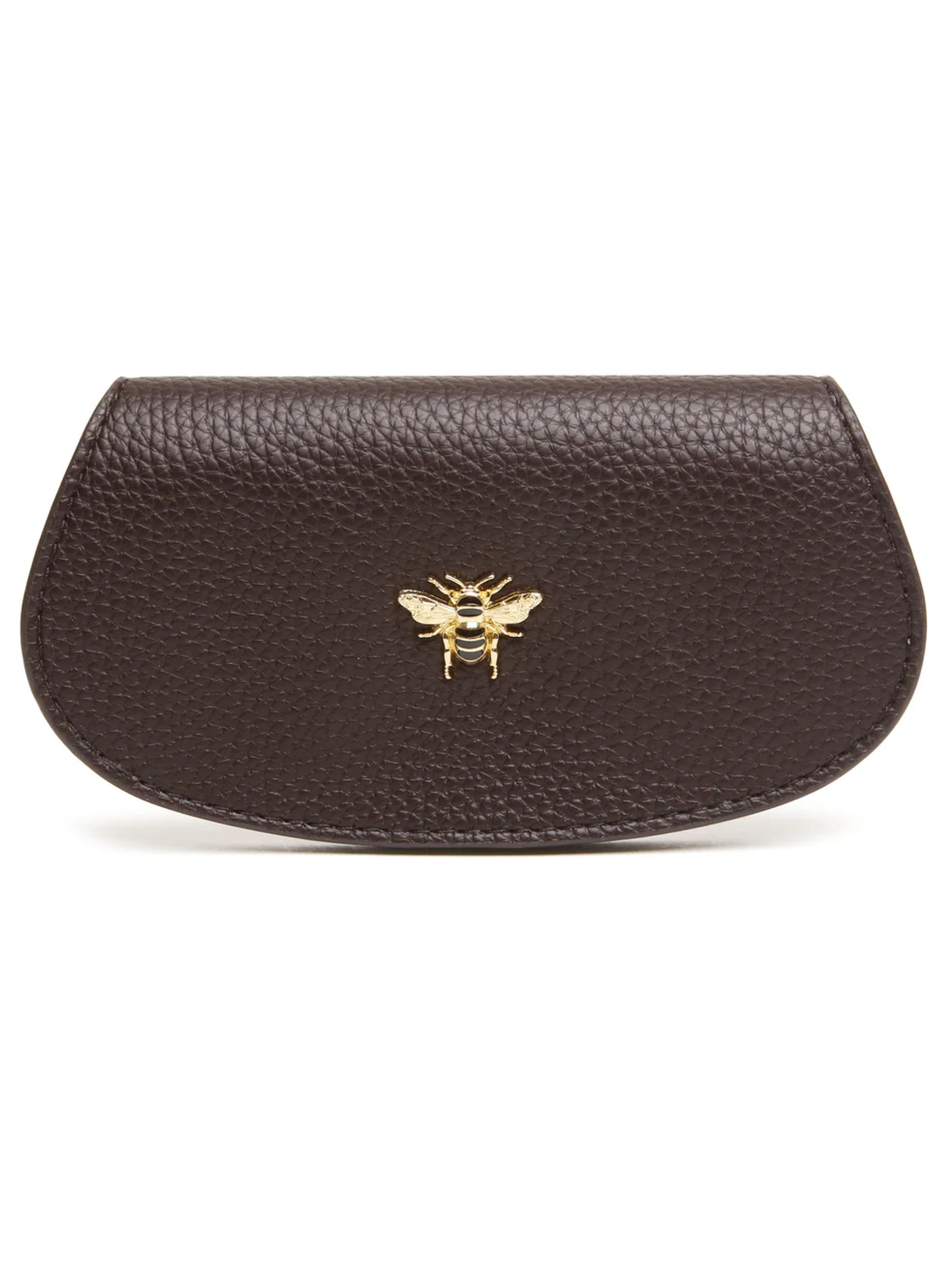 Alice Wheeler Glasses Case – vegan leather eyeglass case with padded interior, secure push-button closure and stylish textured finish, protective case for women’s eyewear.