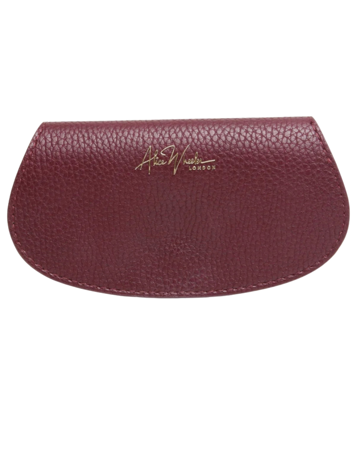 Alice Wheeler Glasses Case – vegan leather eyeglass case with padded interior, secure push-button closure and stylish textured finish, protective case for women’s eyewear.