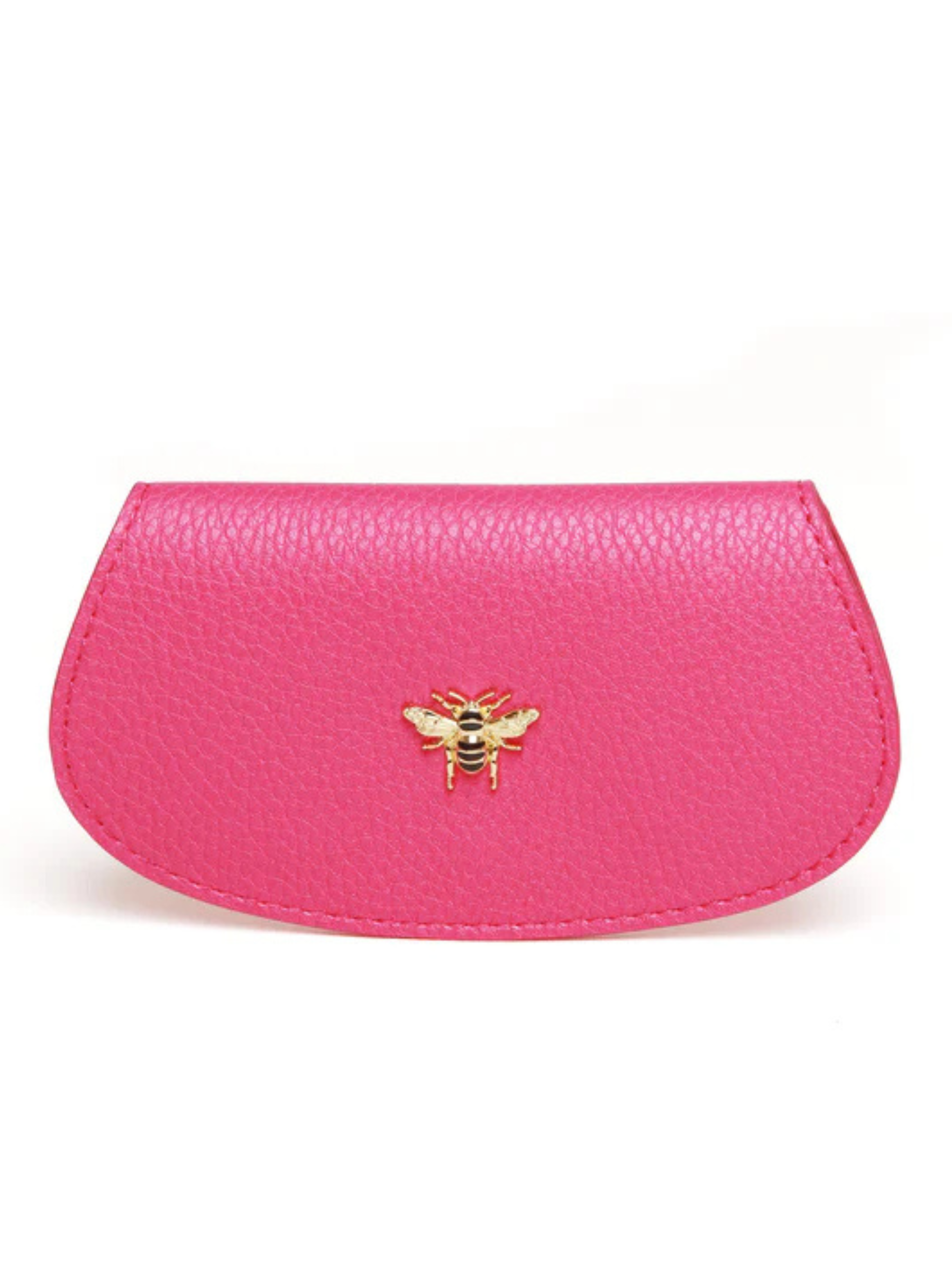 Alice Wheeler Glasses Case – vegan leather eyeglass case with padded interior, secure push-button closure and stylish textured finish, protective case for women’s eyewear.